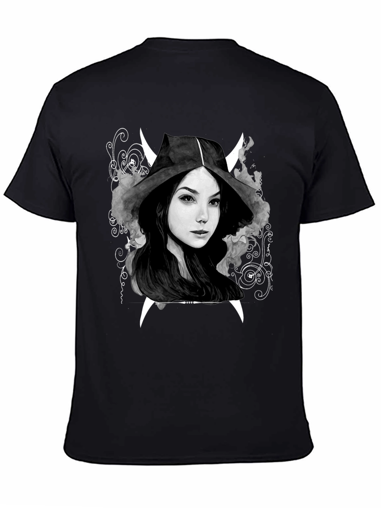 Dark Witch Graphic Tee - Mens Black Cotton T-Shirt