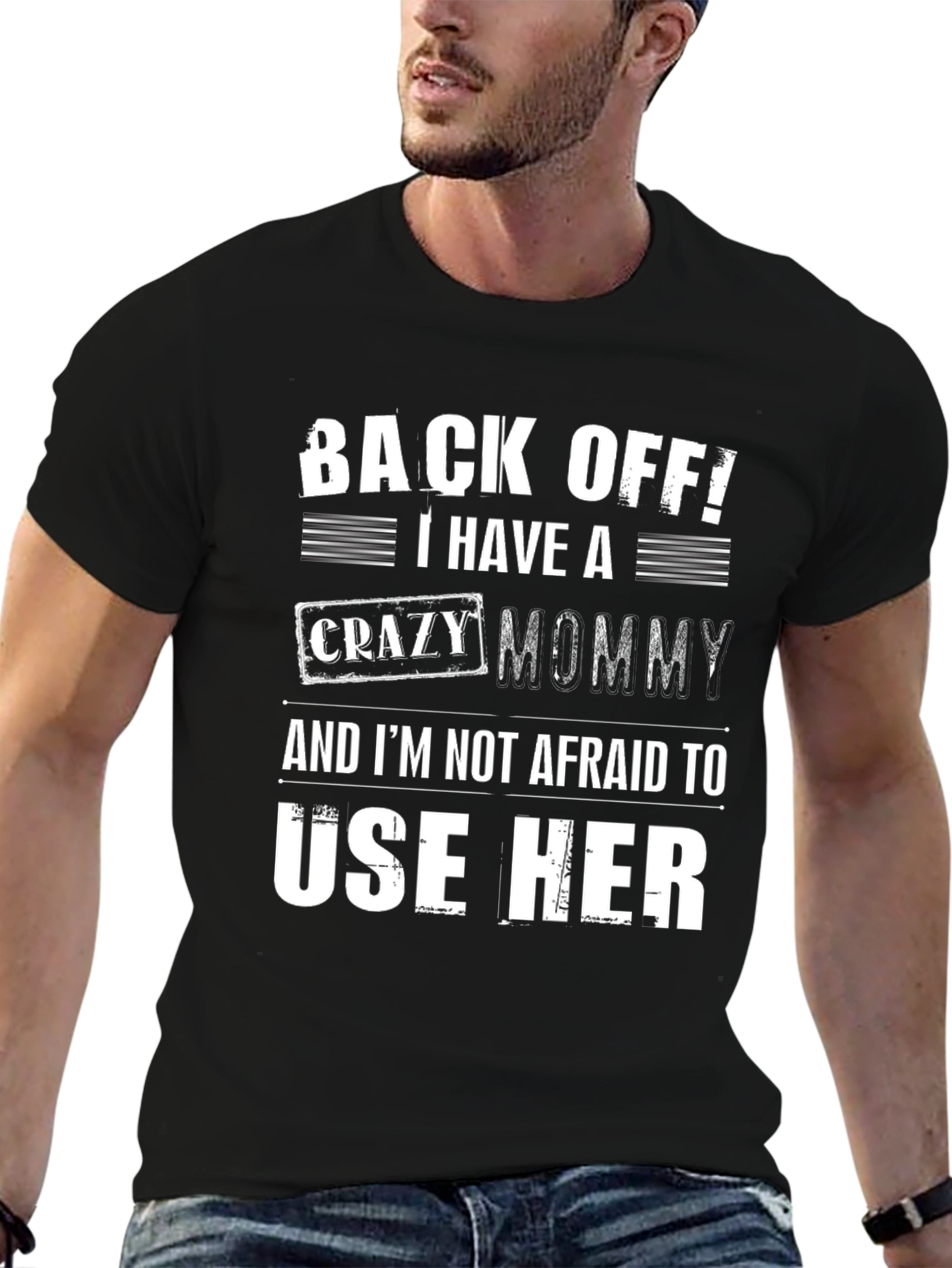 Funny Back Off! Crazy Mommy Graphic Tee