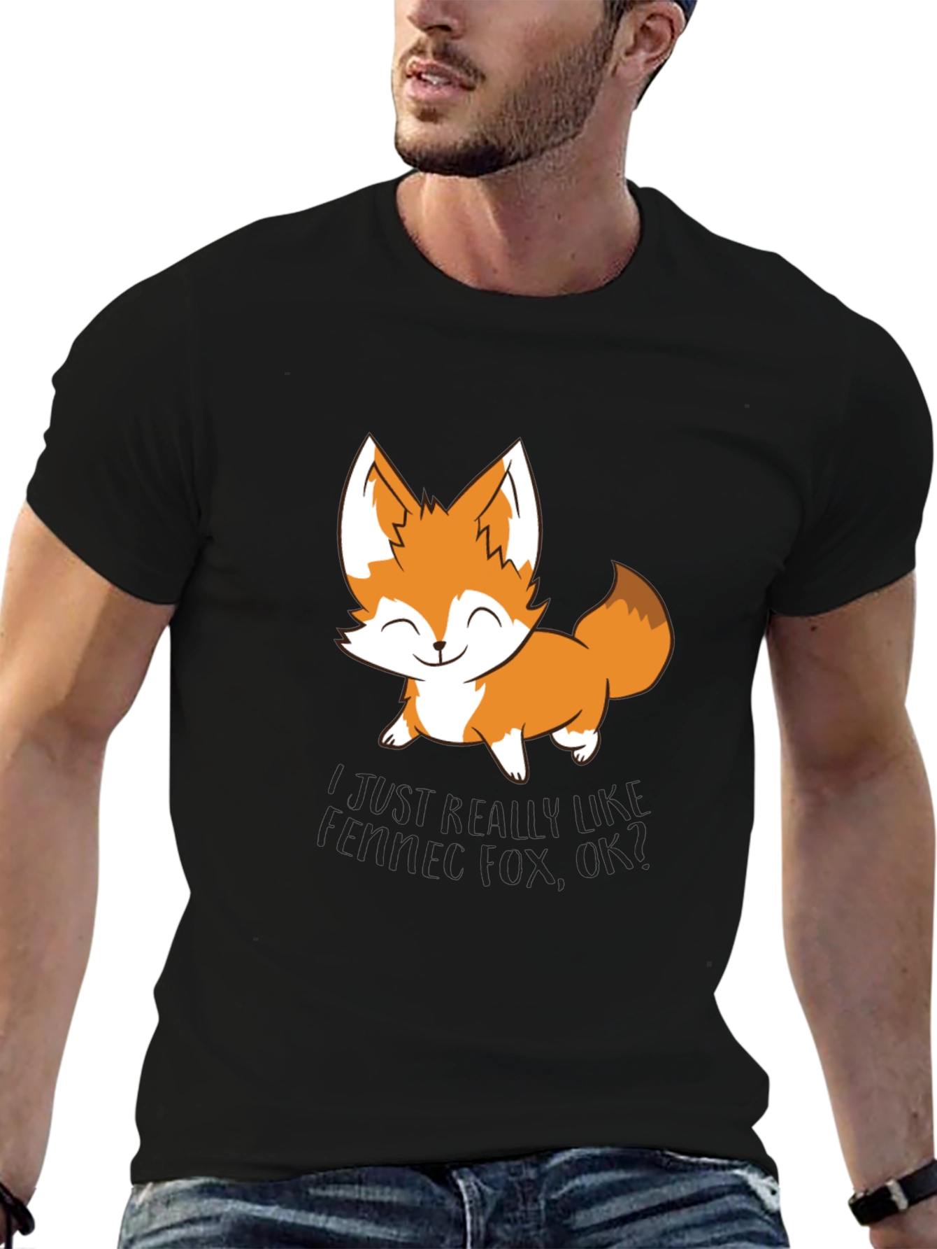 Cute Fox Graphic T-Shirt - Unisex Black Tee