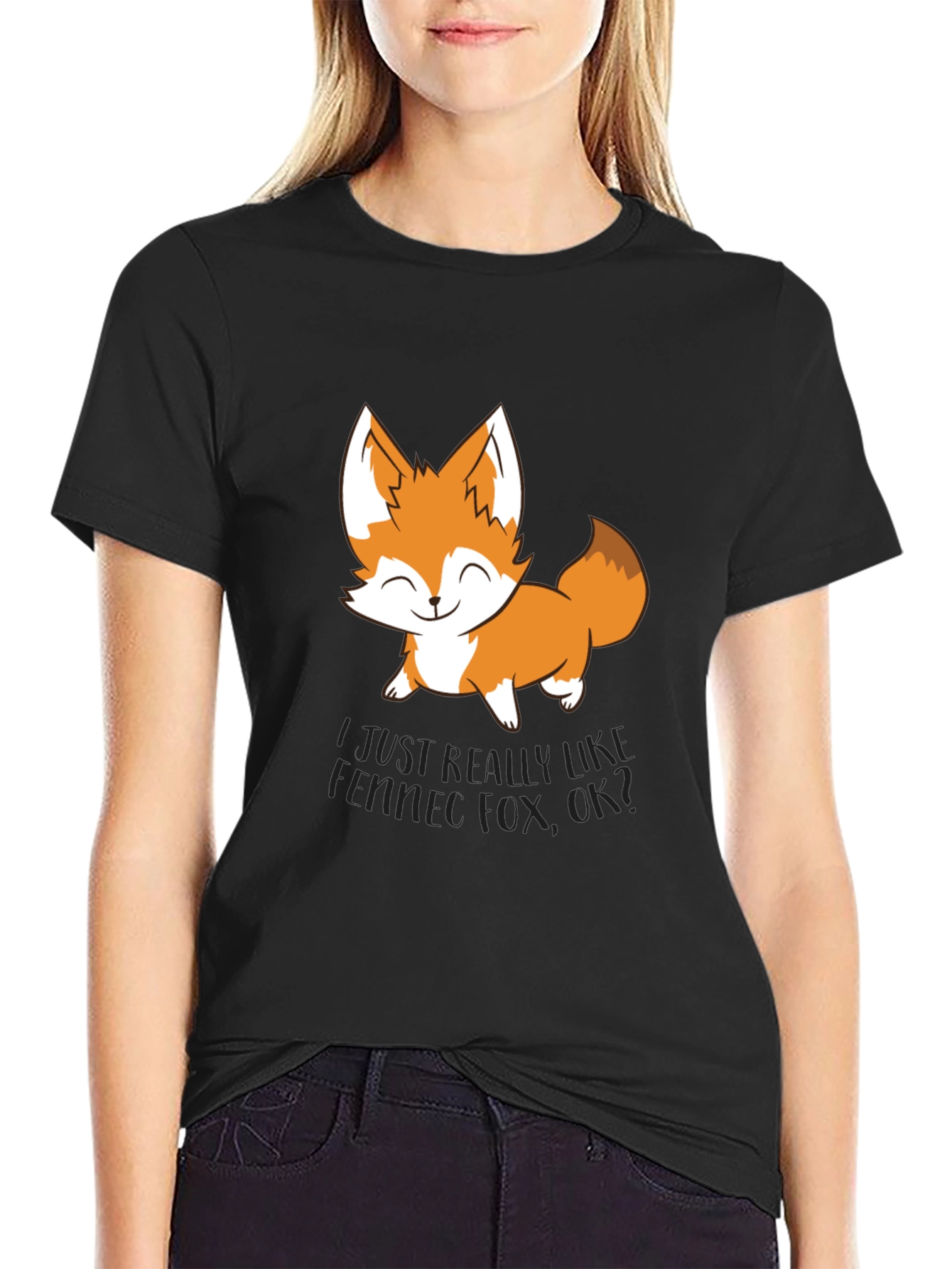 Cute Fox Graphic T-Shirt - Unisex Black Tee
