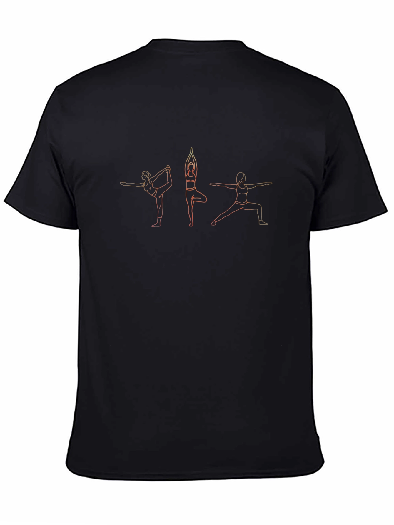 Yoga Pose Graphic Tee - Black Cotton T-Shirt