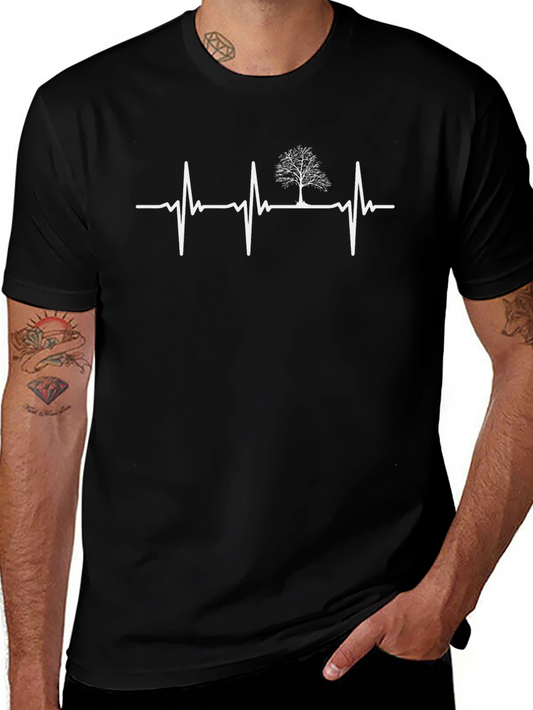 Tree Heartbeat Graphic Tee - Black