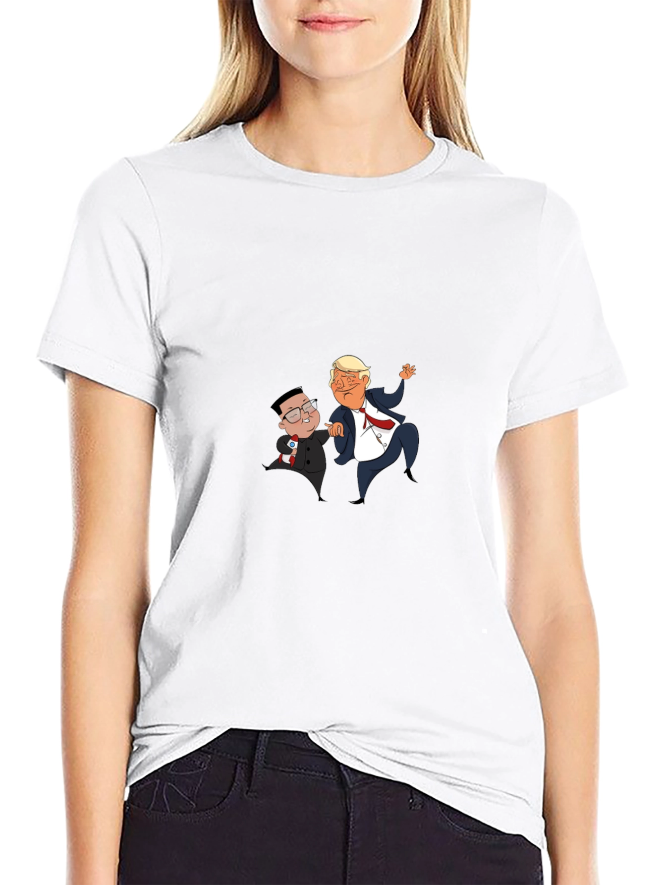 Political Cartoon Graphic Tee - Black T-Shirt