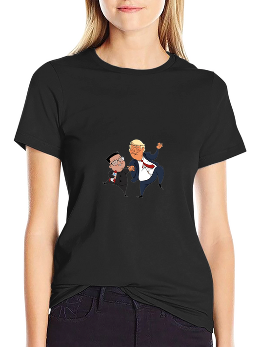 Political Cartoon Graphic Tee - Black T-Shirt