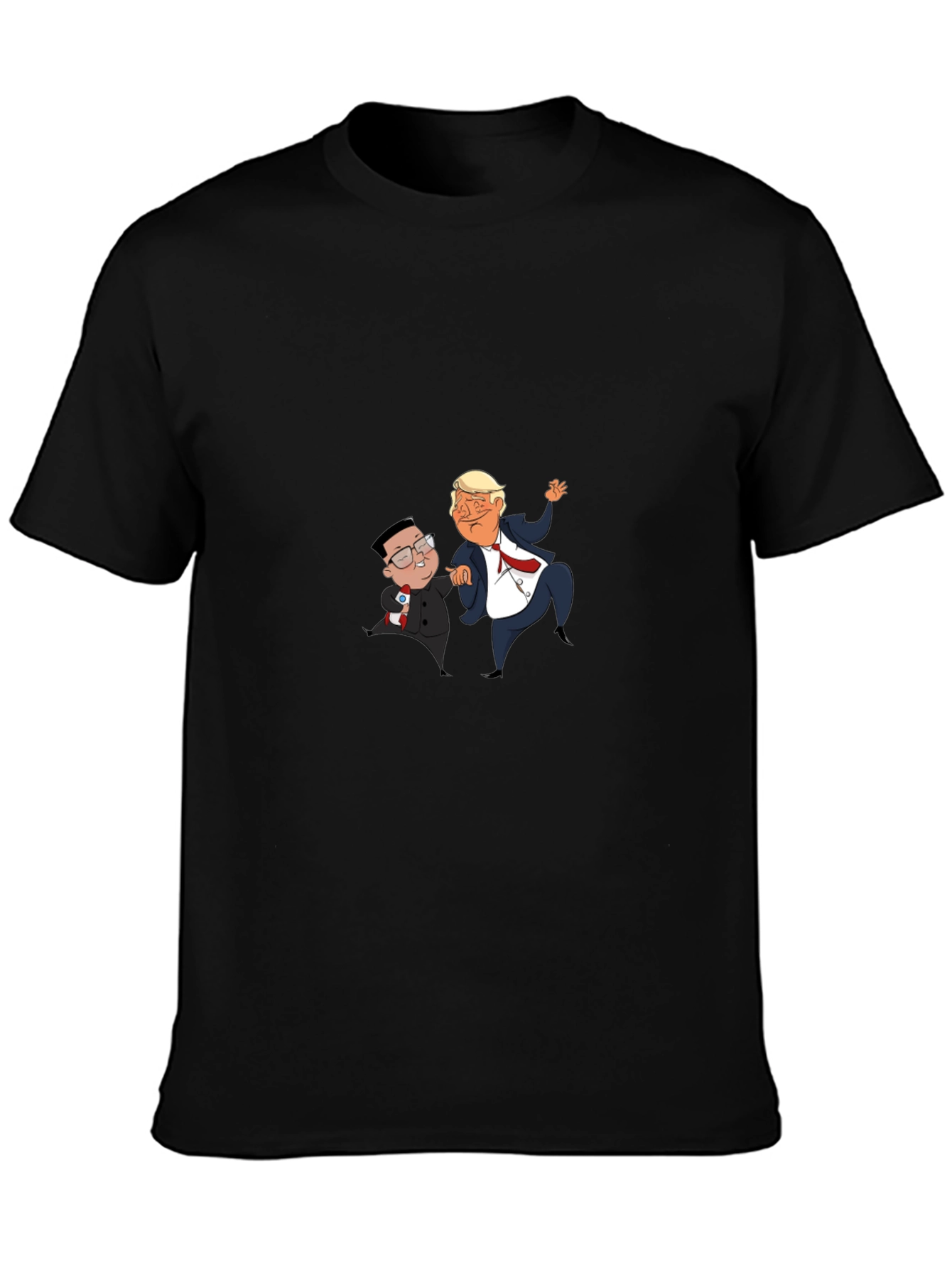 Political Cartoon Graphic Tee - Black T-Shirt