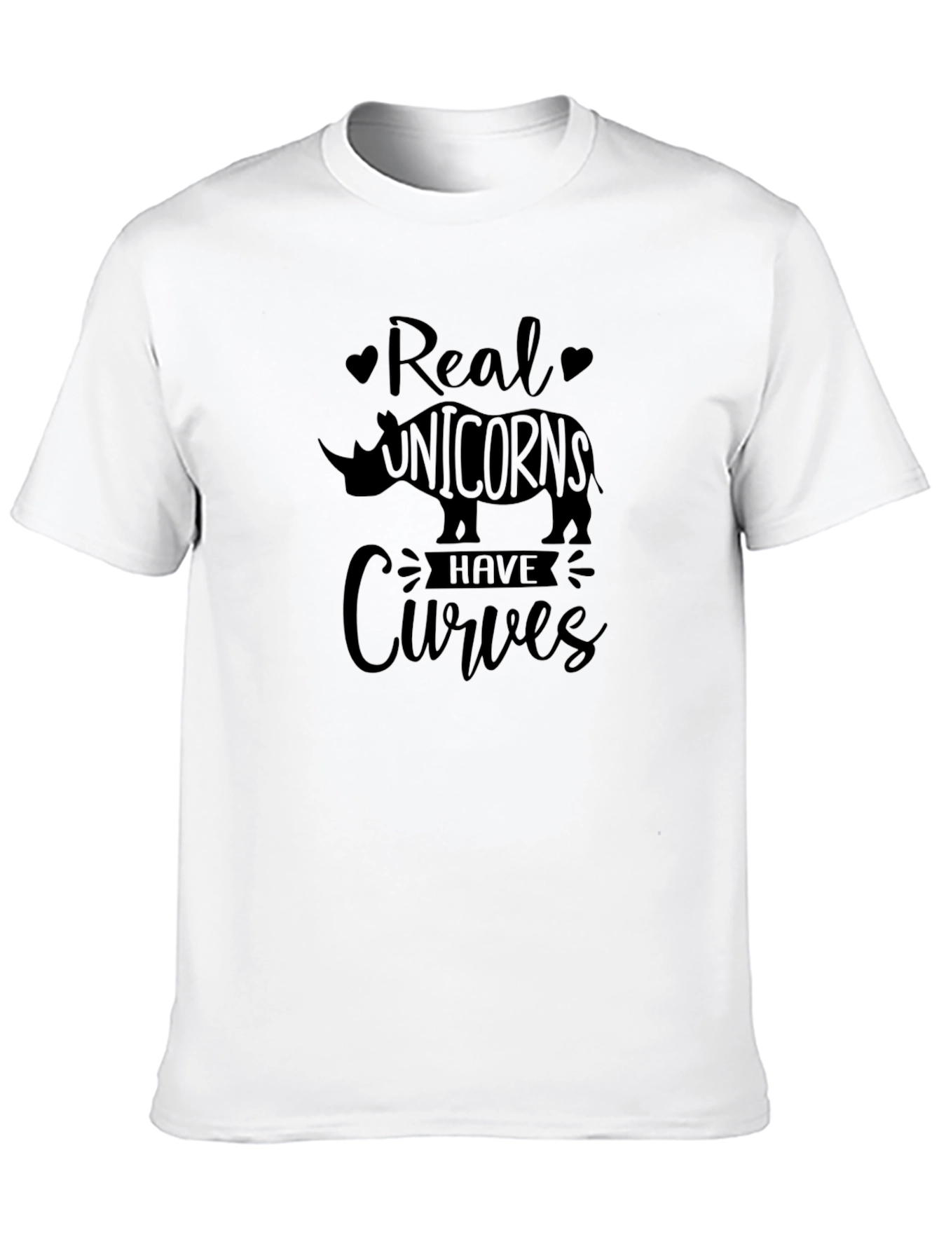 Real Unicorns Have Curves Black T-Shirt