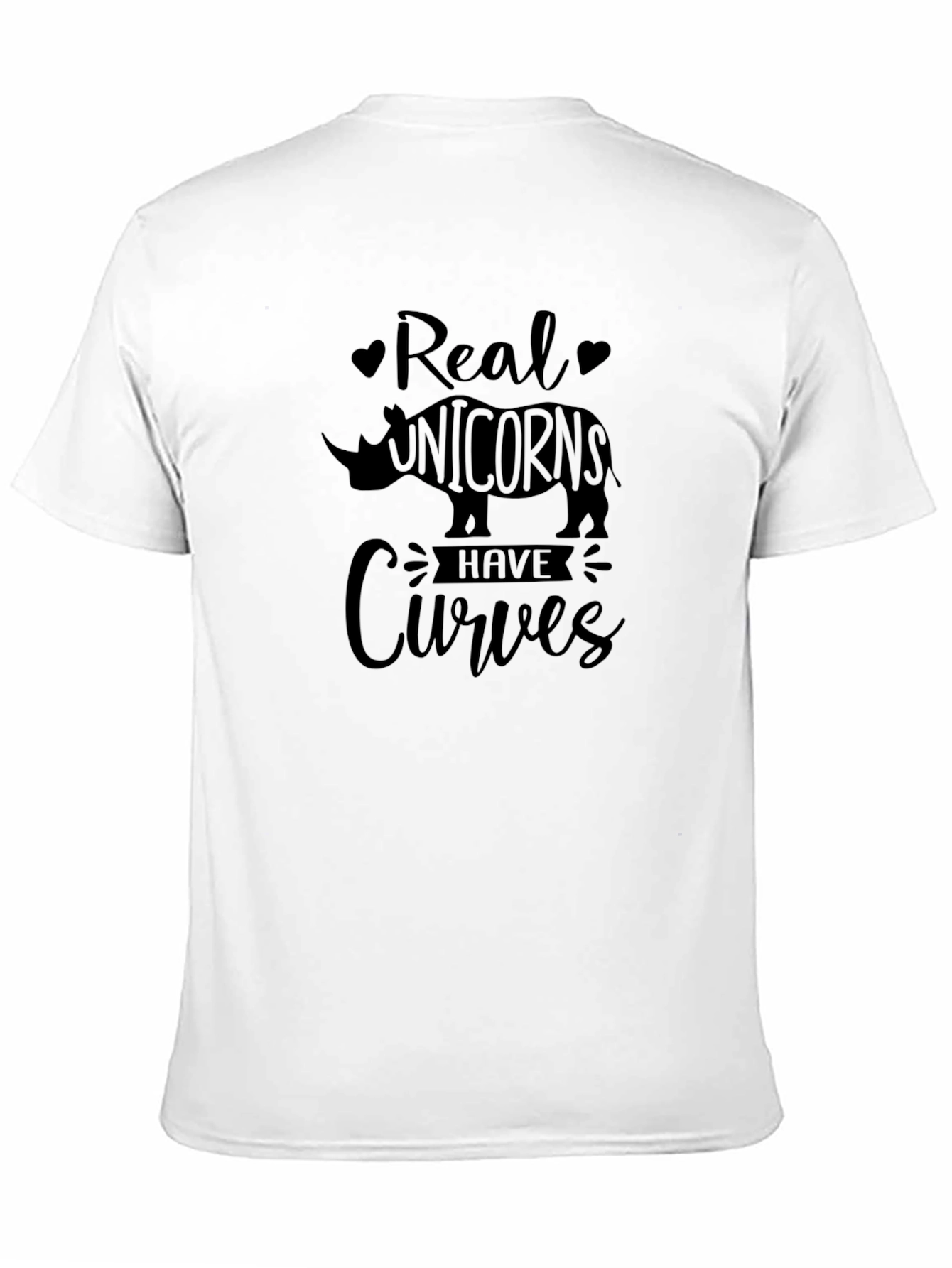 Real Unicorns Have Curves Black T-Shirt
