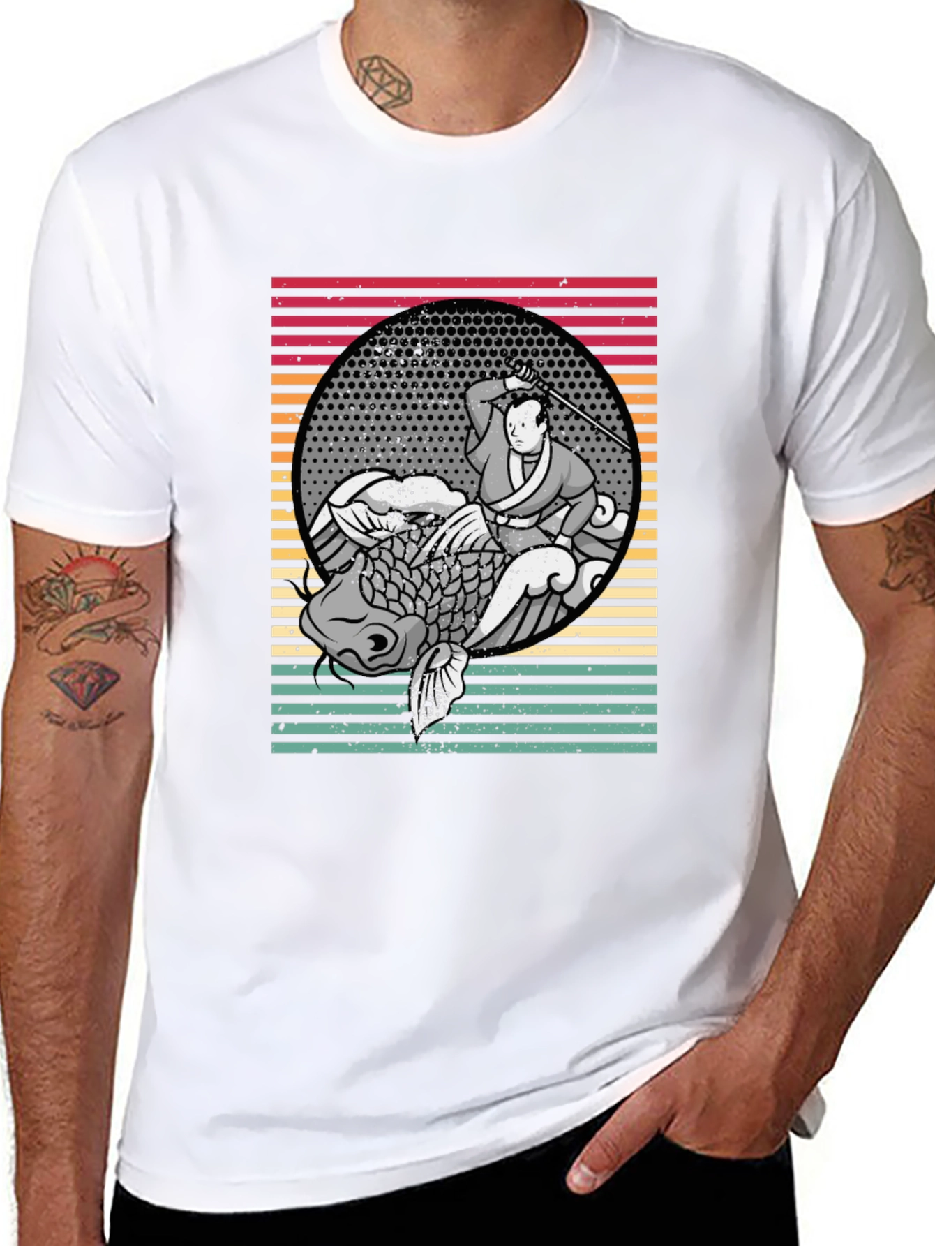 Samurai Koi Fish Graphic Tee