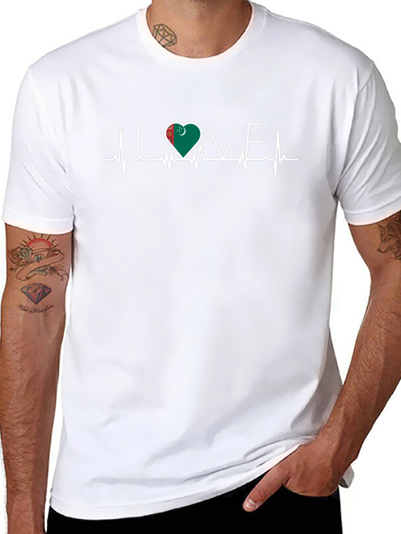 Turkmenistan Heartbeat Love T-Shirt