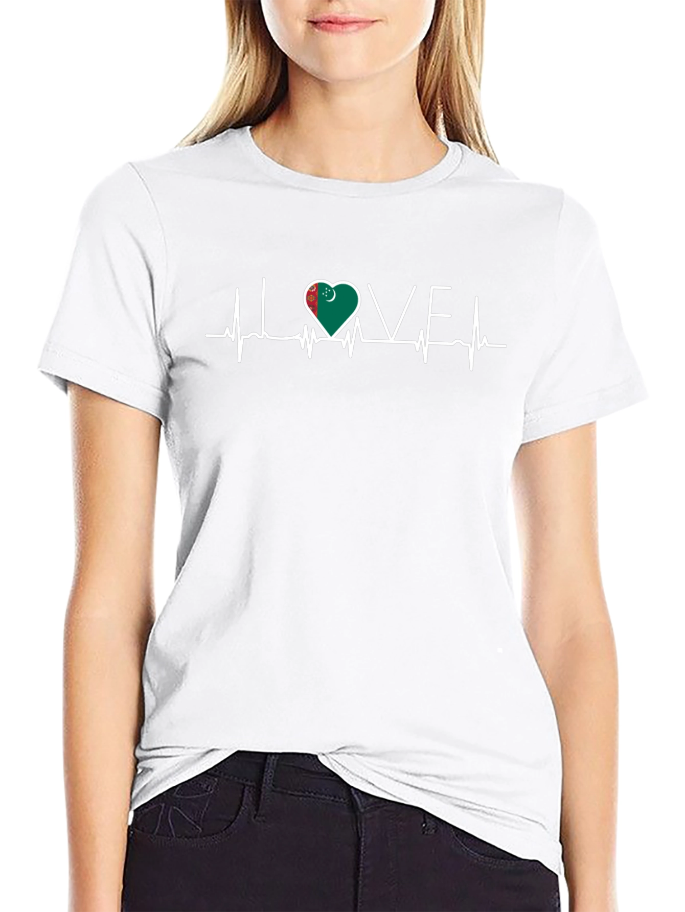 Turkmenistan Heartbeat Love T-Shirt