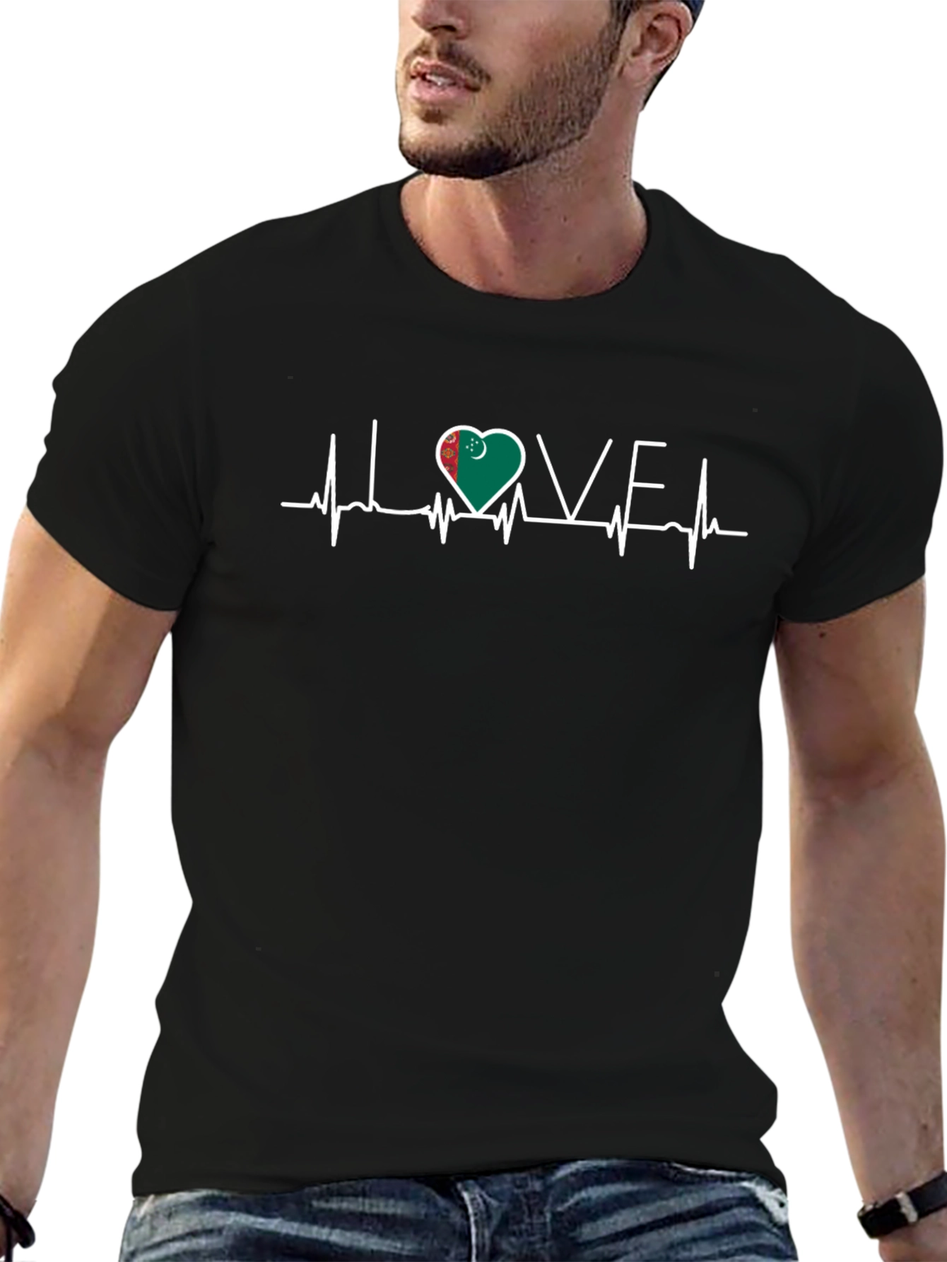 Turkmenistan Heartbeat Love T-Shirt