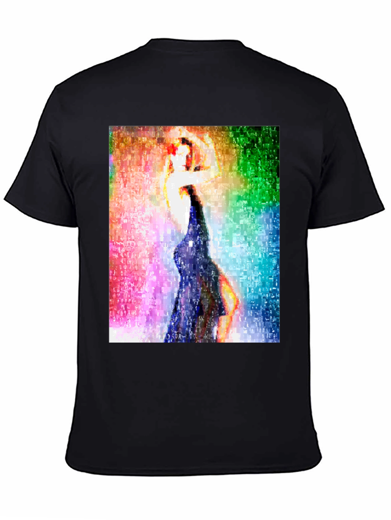 Abstract Dancing Woman Graphic Tee - Black