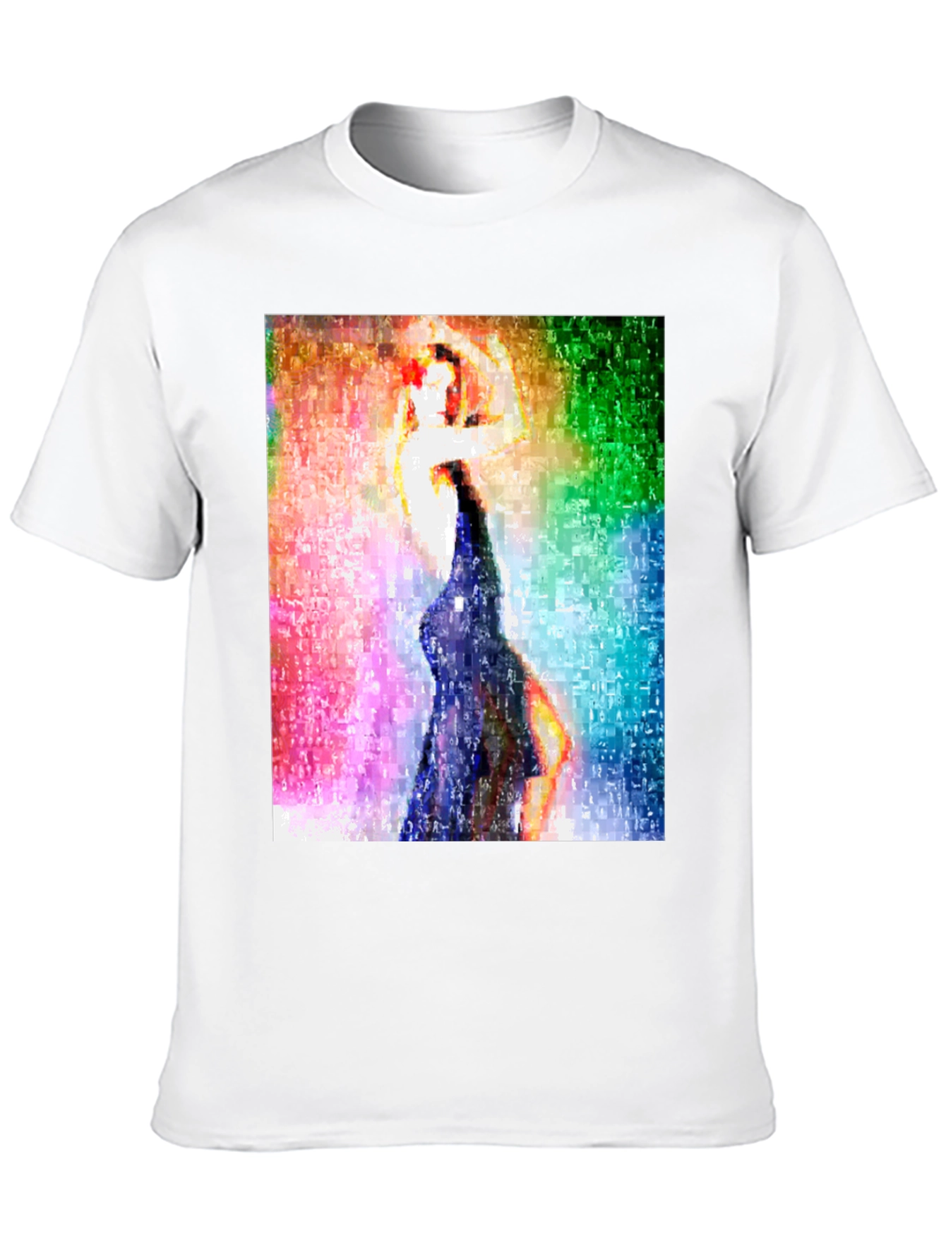 Abstract Dancing Woman Graphic Tee - Black
