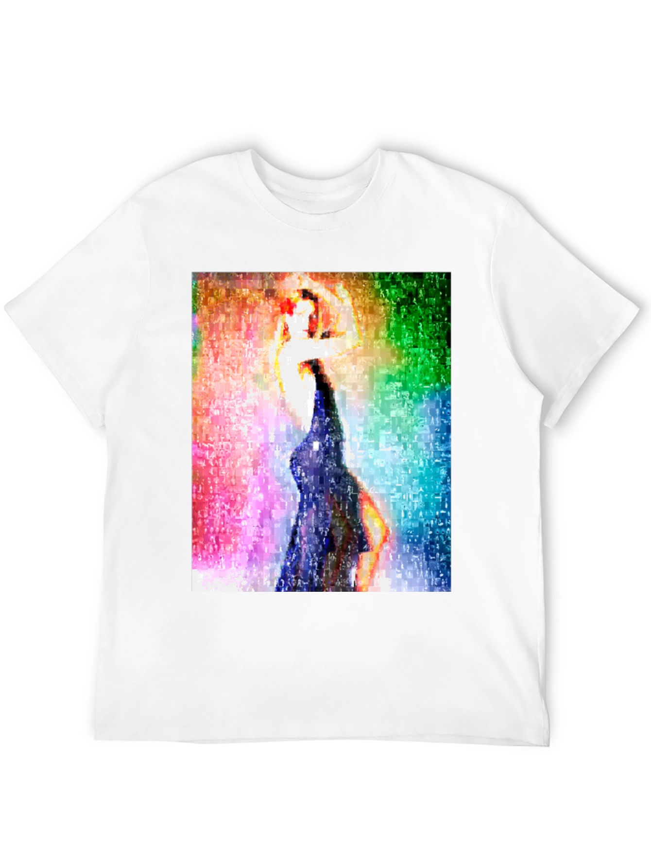 Abstract Dancing Woman Graphic Tee - Black