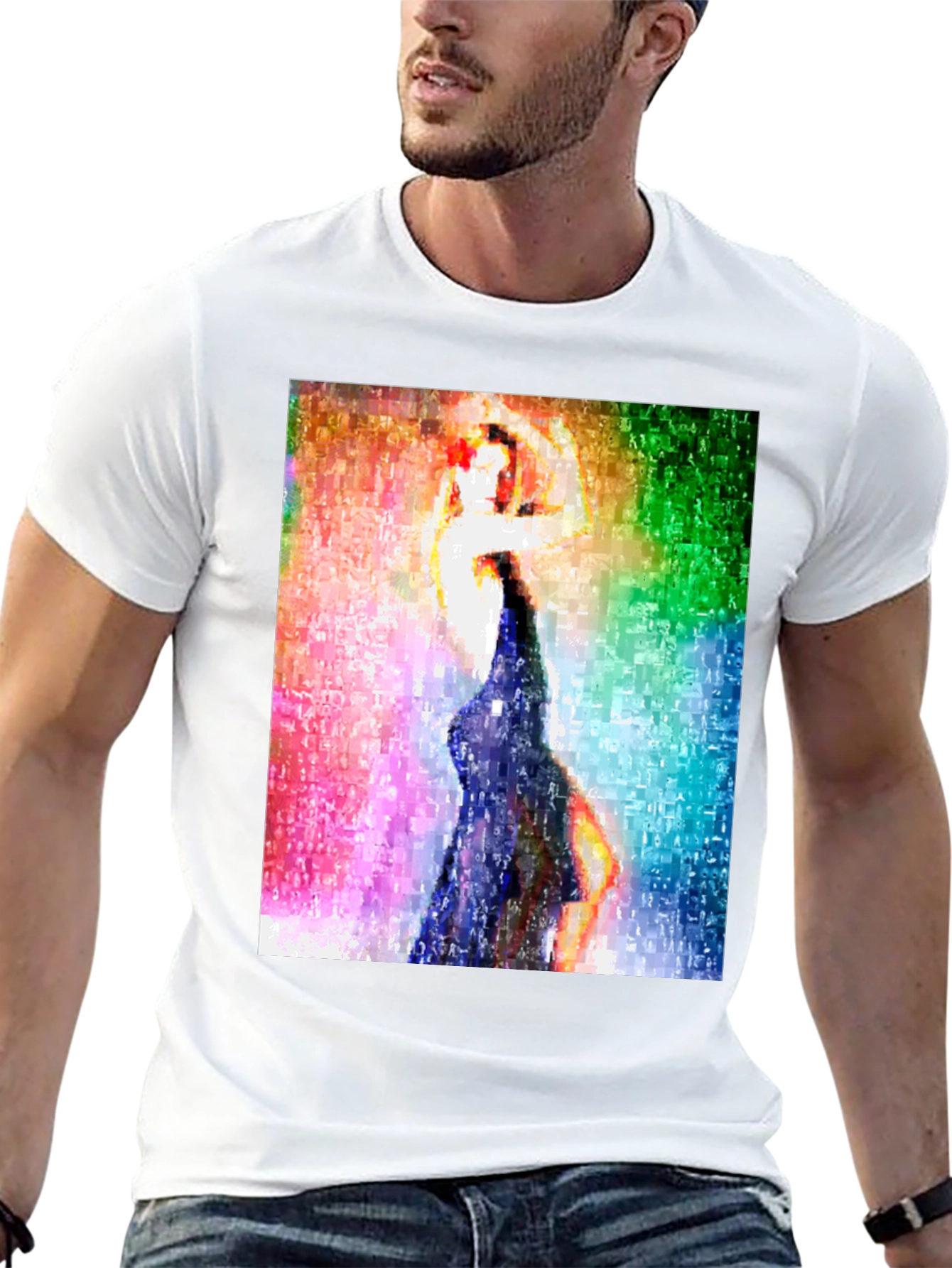 Abstract Dancing Woman Graphic Tee - Black