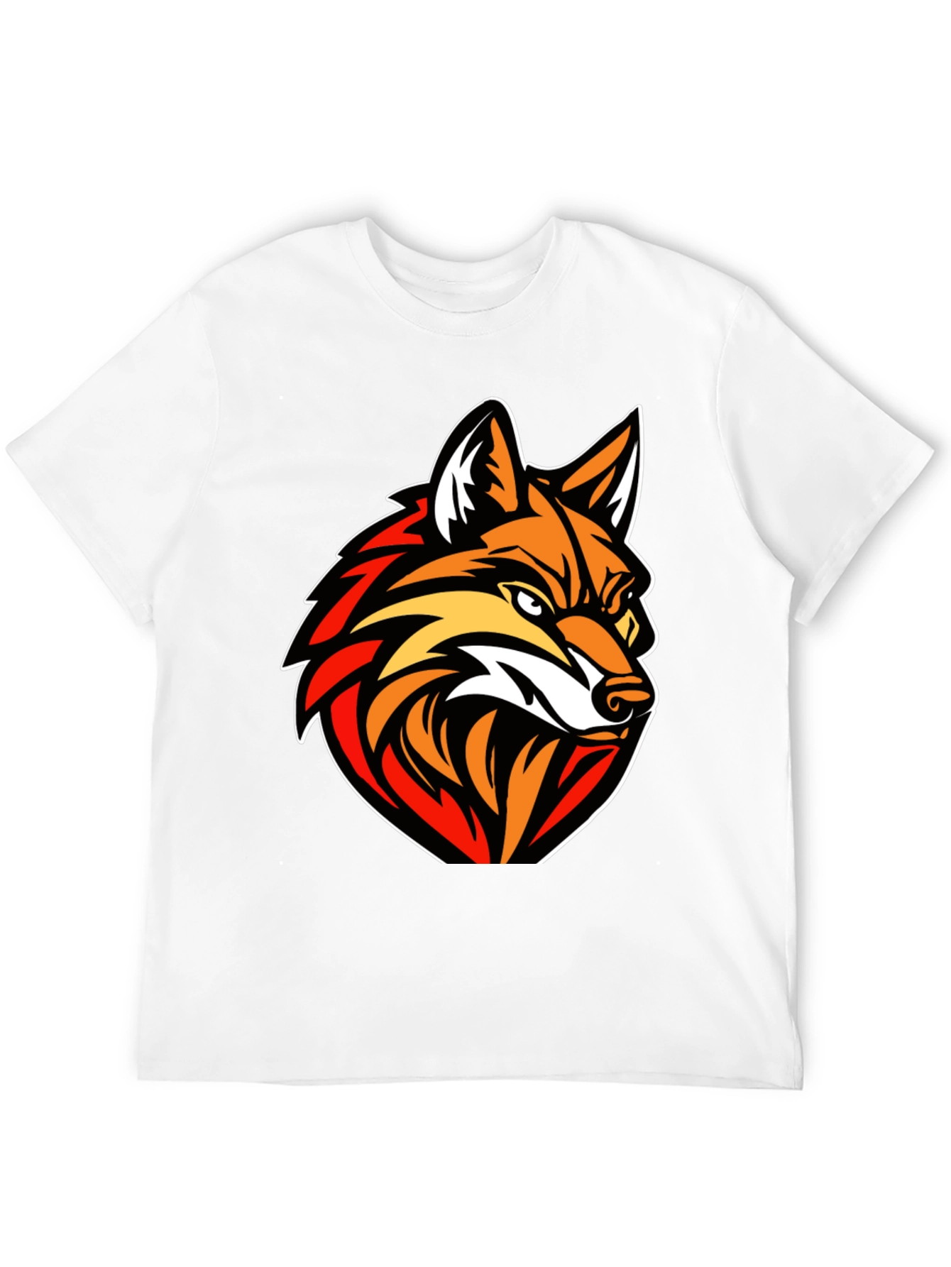Mens Black T-shirt with Fox Graphic
