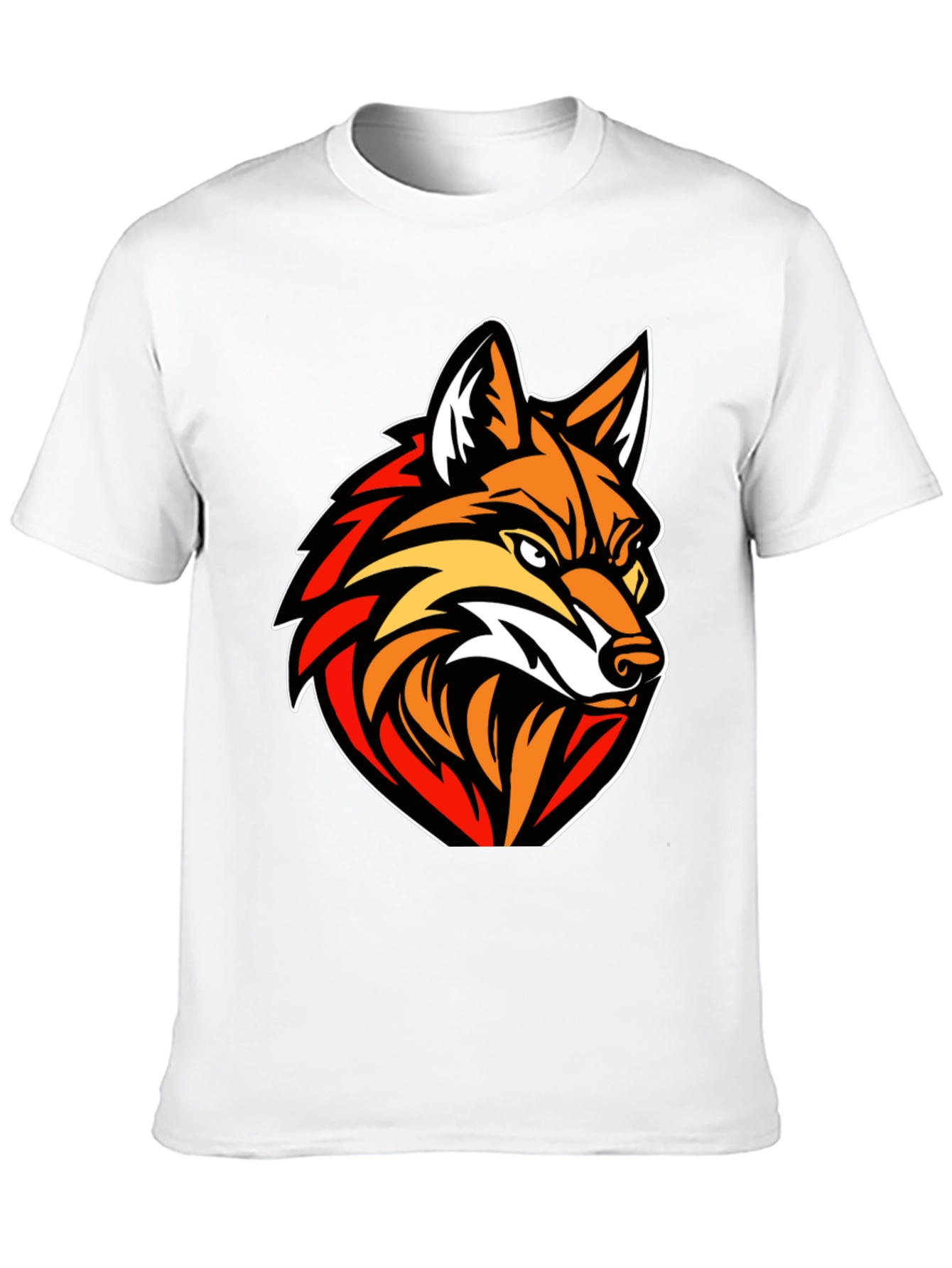 Mens Black T-shirt with Fox Graphic