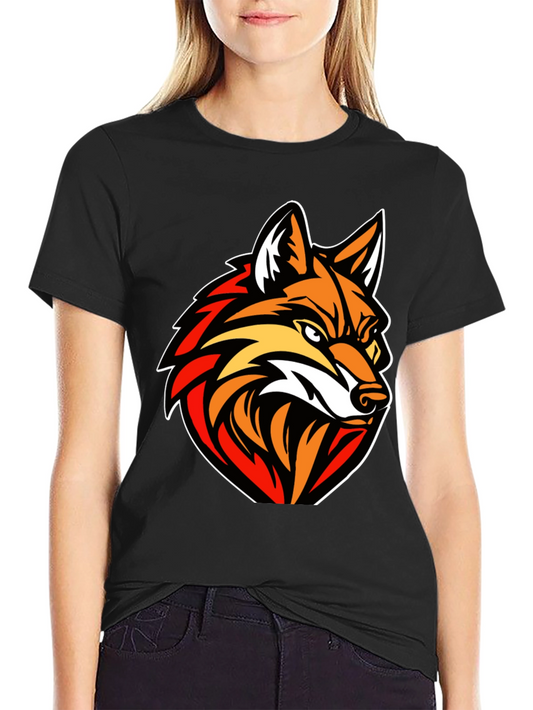 Mens Black T-shirt with Fox Graphic