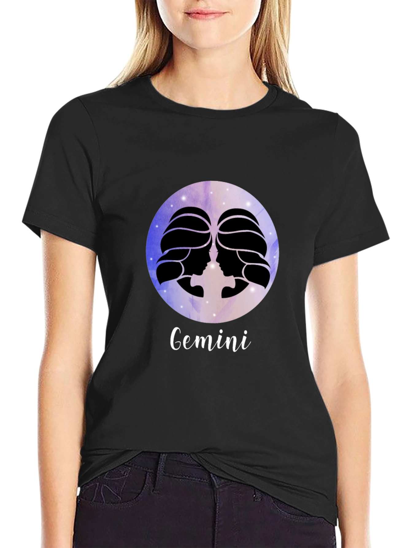 Gemini Zodiac Black T-Shirt