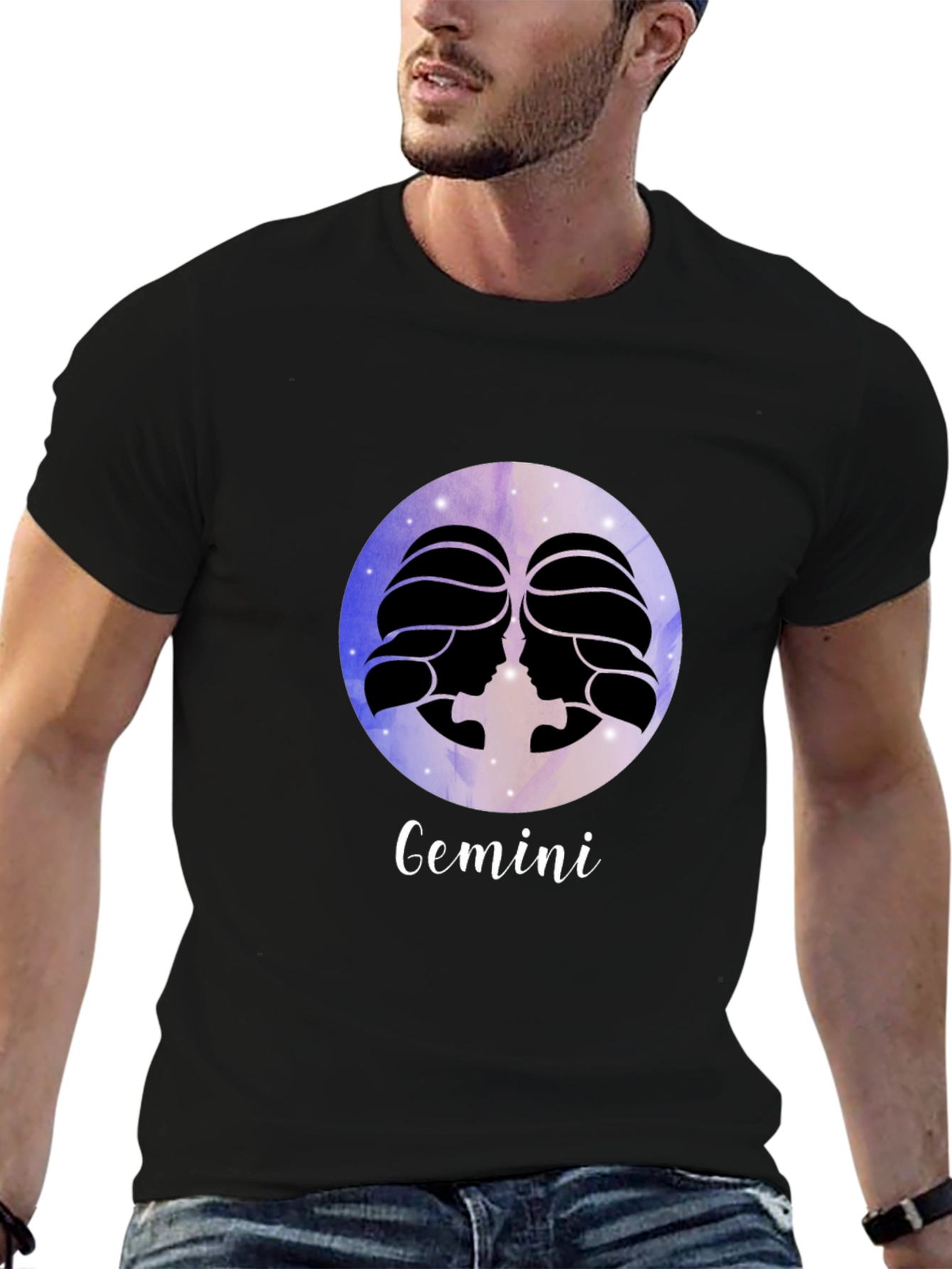 Gemini Zodiac Black T-Shirt