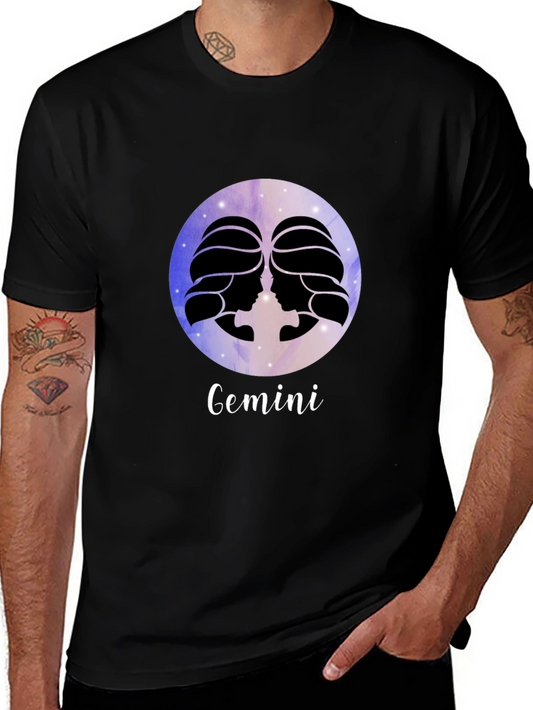 Gemini Zodiac Black T-Shirt