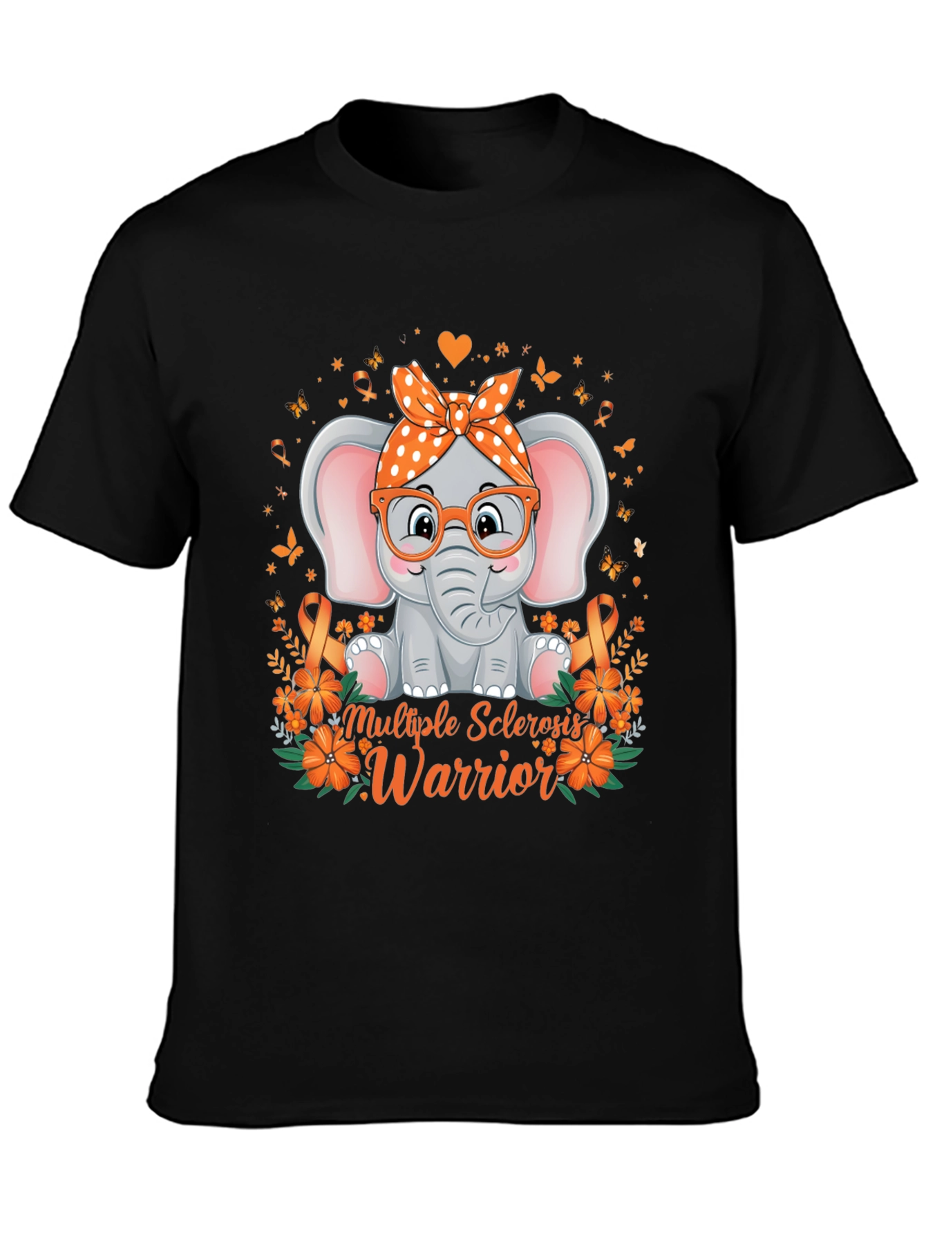 Multiple Sclerosis Warrior T-Shirt Elephant Design