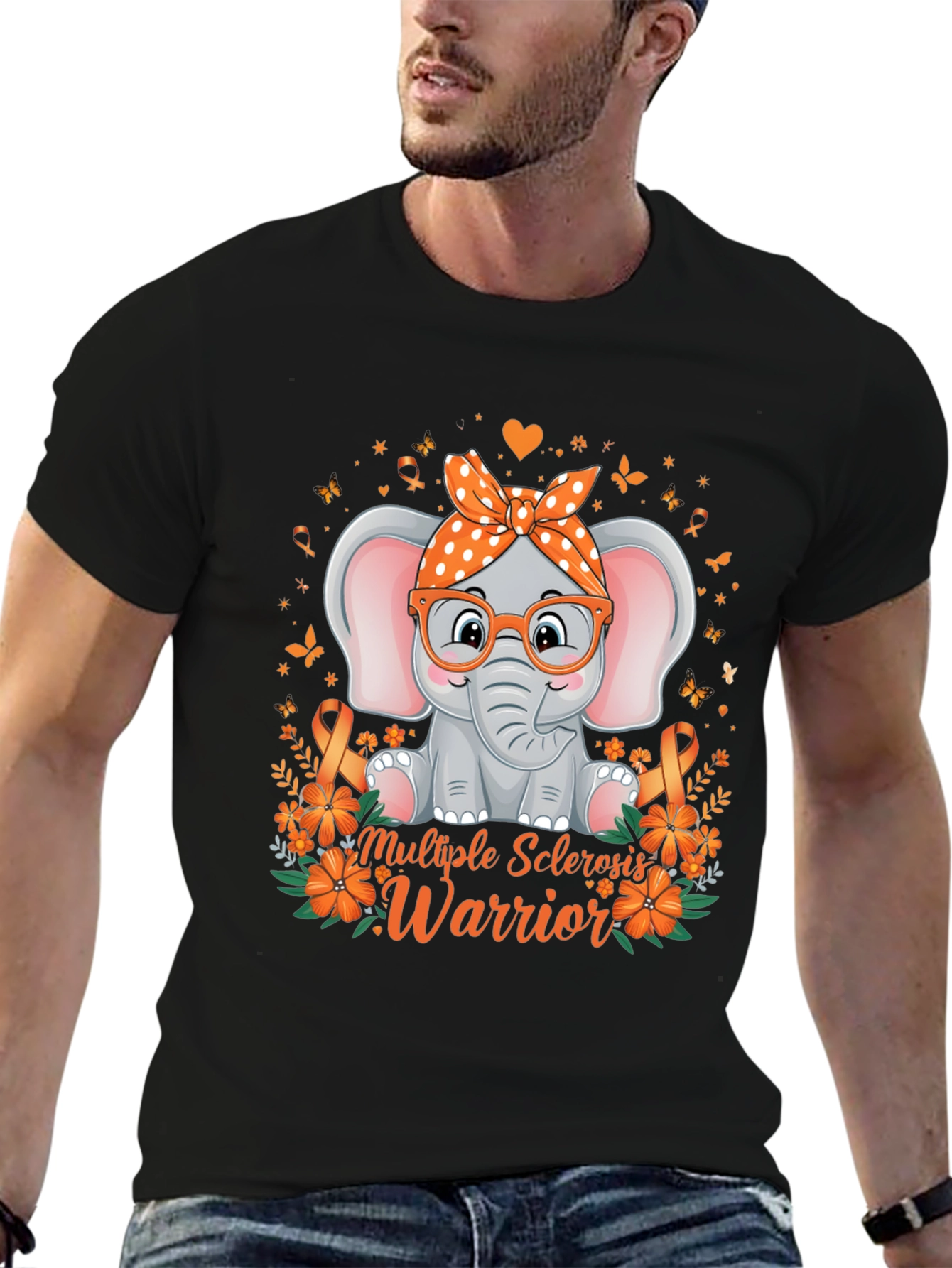 Multiple Sclerosis Warrior T-Shirt Elephant Design