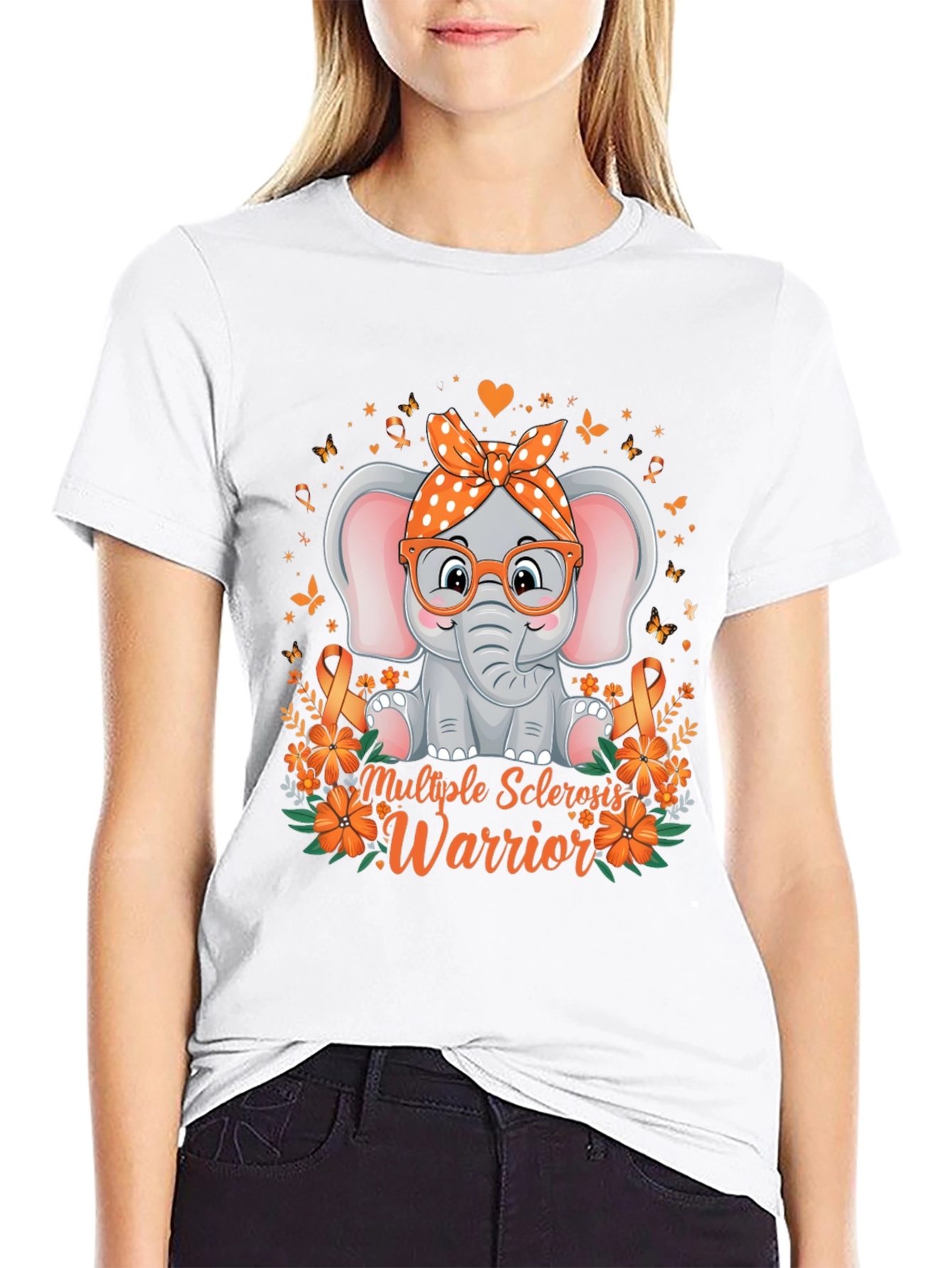 Multiple Sclerosis Warrior T-Shirt Elephant Design