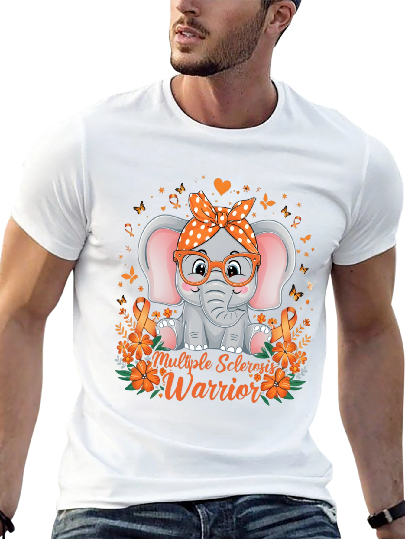 Multiple Sclerosis Warrior T-Shirt Elephant Design