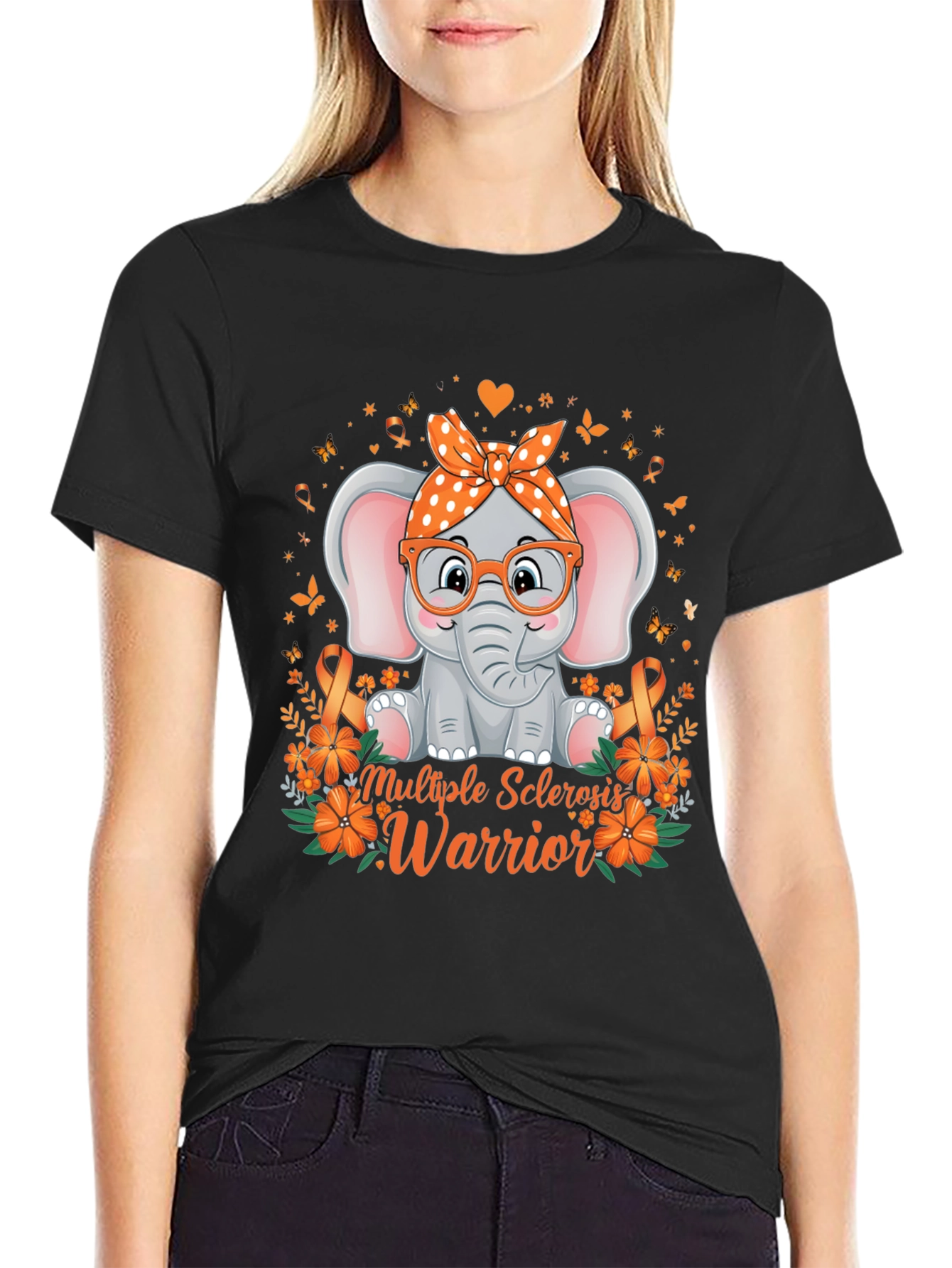 Multiple Sclerosis Warrior T-Shirt Elephant Design