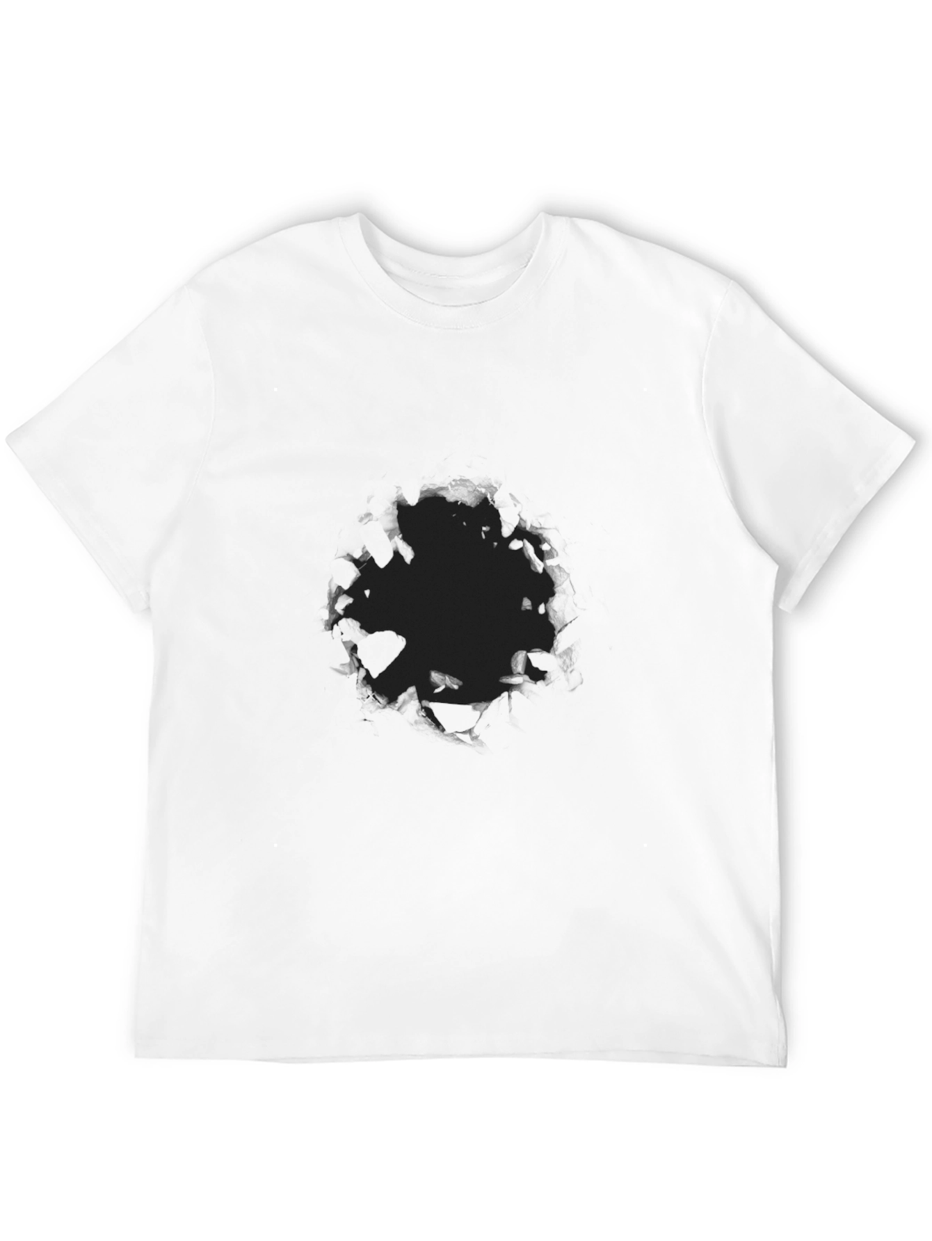 Mens Black Graphic Tee - Abstract Design Casual Fit