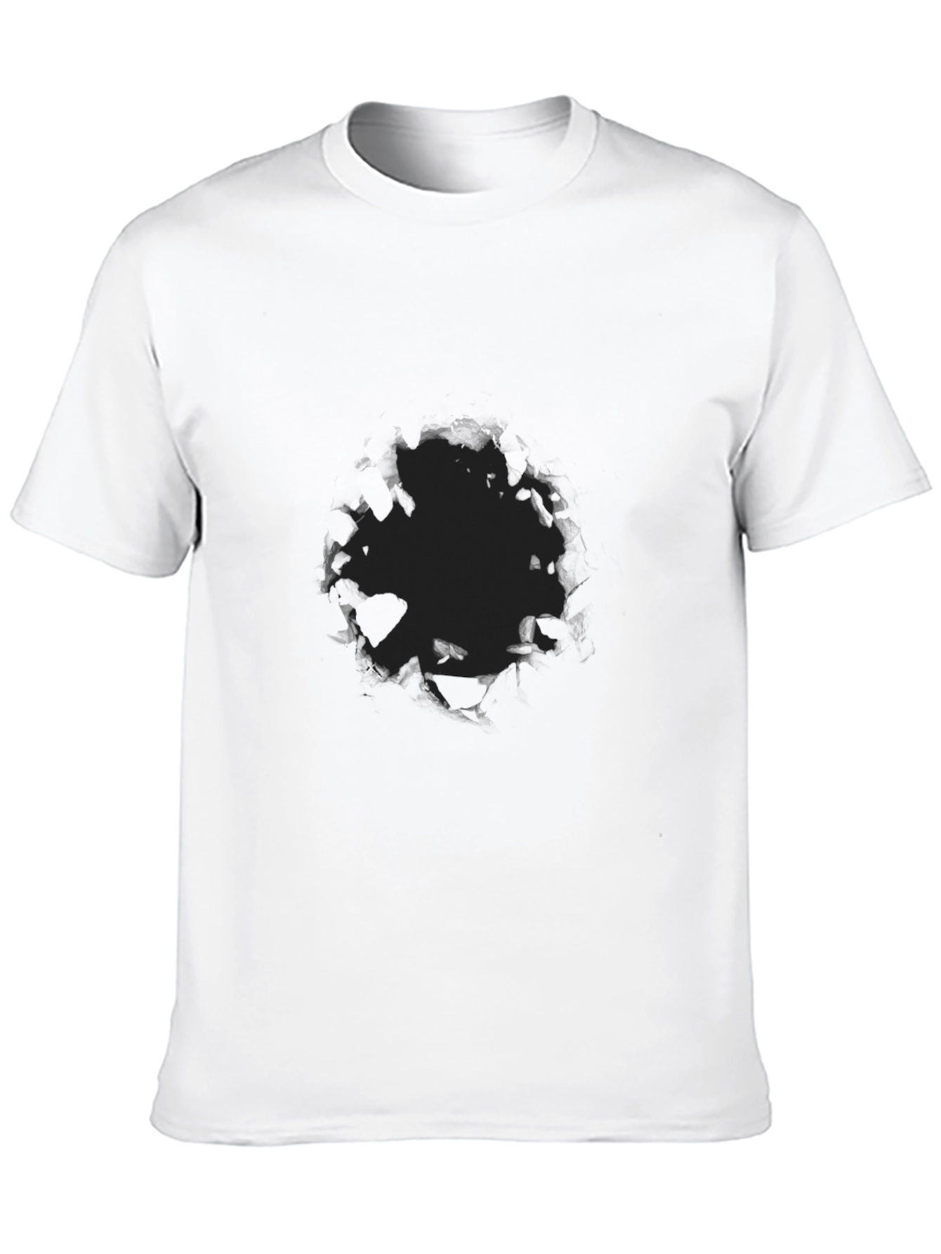 Mens Black Graphic Tee - Abstract Design Casual Fit