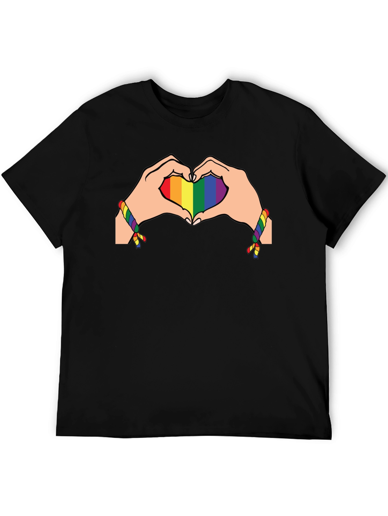Rainbow Heart Hands Graphic Tee - Pride Month Shirt