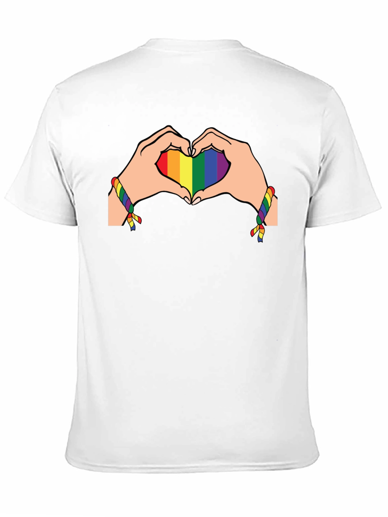 Rainbow Heart Hands Graphic Tee - Pride Month Shirt