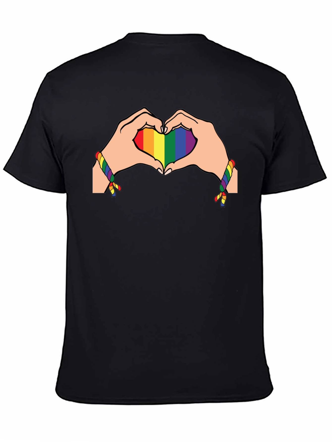 Rainbow Heart Hands Graphic Tee - Pride Month Shirt
