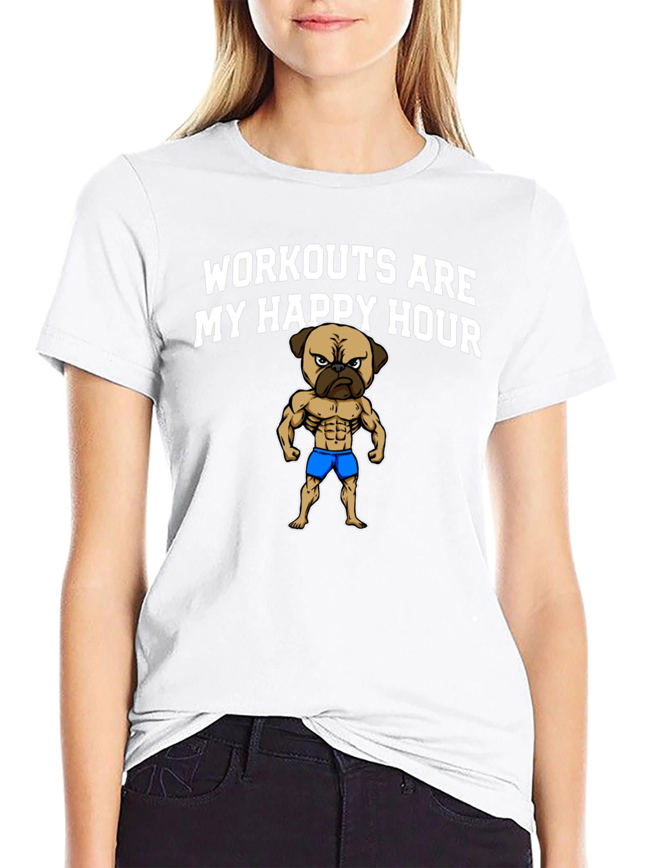Workout Pug Mens Graphic Tee