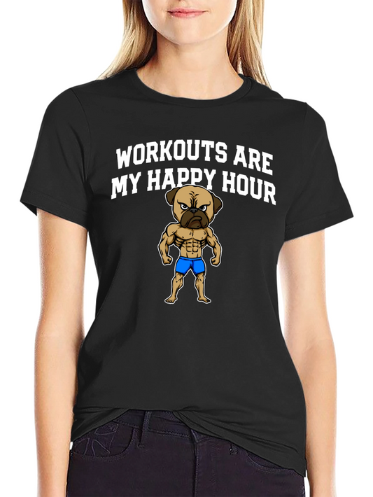 Workout Pug Mens Graphic Tee
