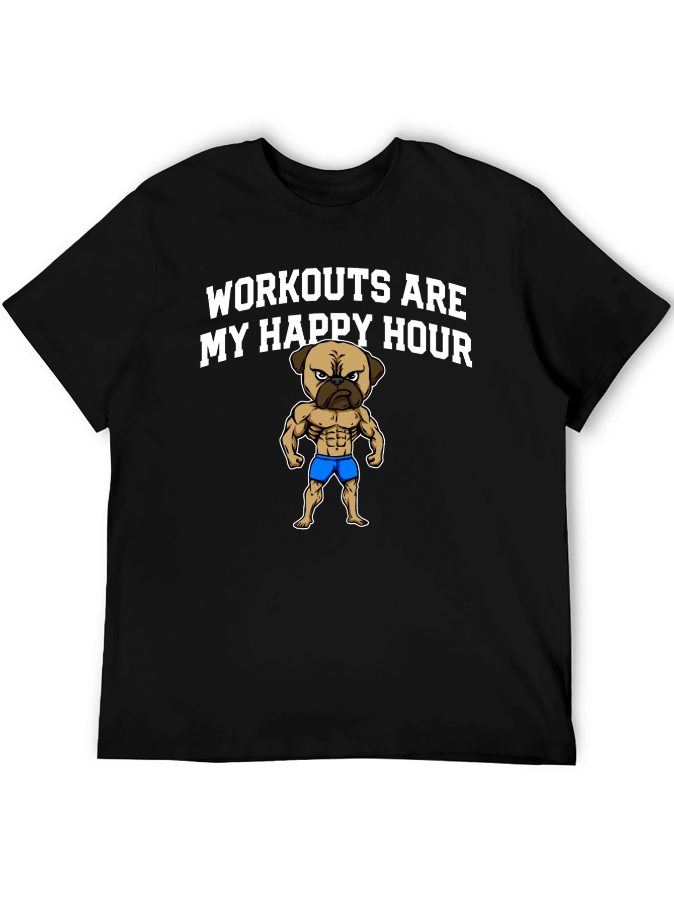 Workout Pug Mens Graphic Tee