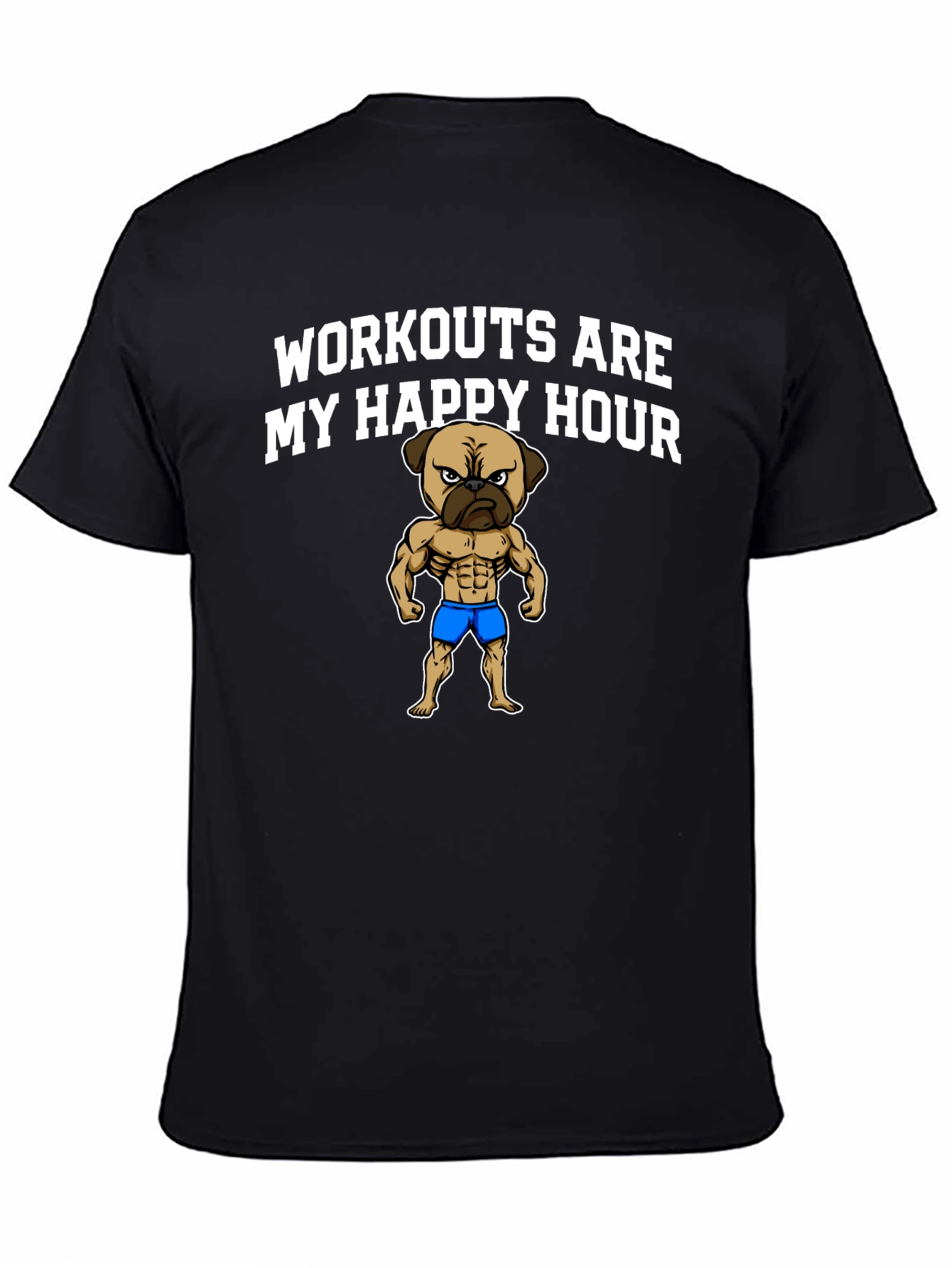 Workout Pug Mens Graphic Tee