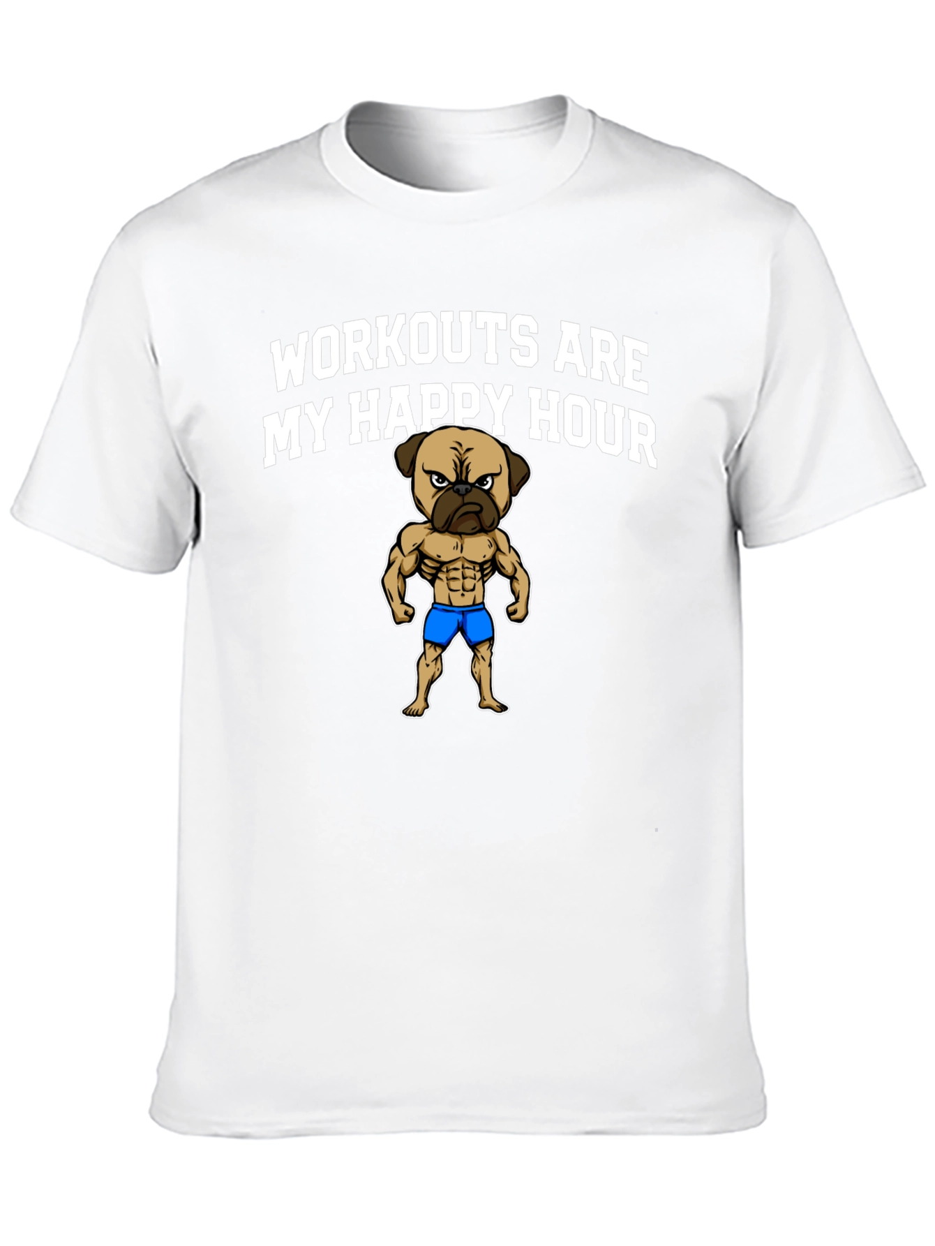 Workout Pug Mens Graphic Tee