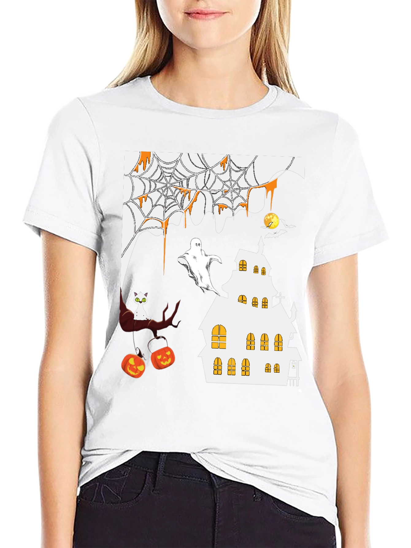Halloween T-Shirt - Spooky Haunted House Design