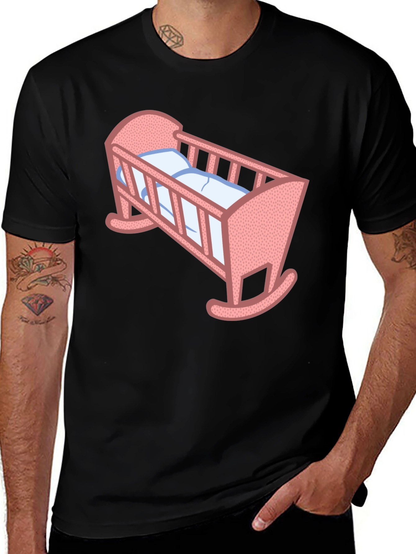 Baby Crib Graphic T-Shirt - Cute Parent Tee