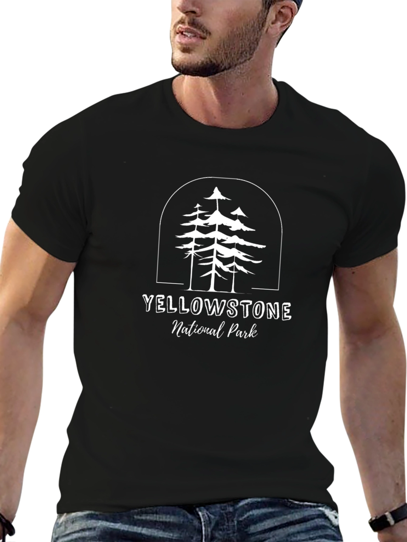 Yellowstone National Park Black Graphic T-Shirt