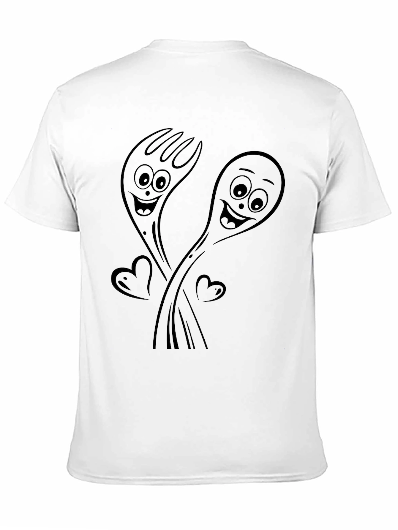 Forky Love T-Shirt - Black Cartoon Graphic Tee