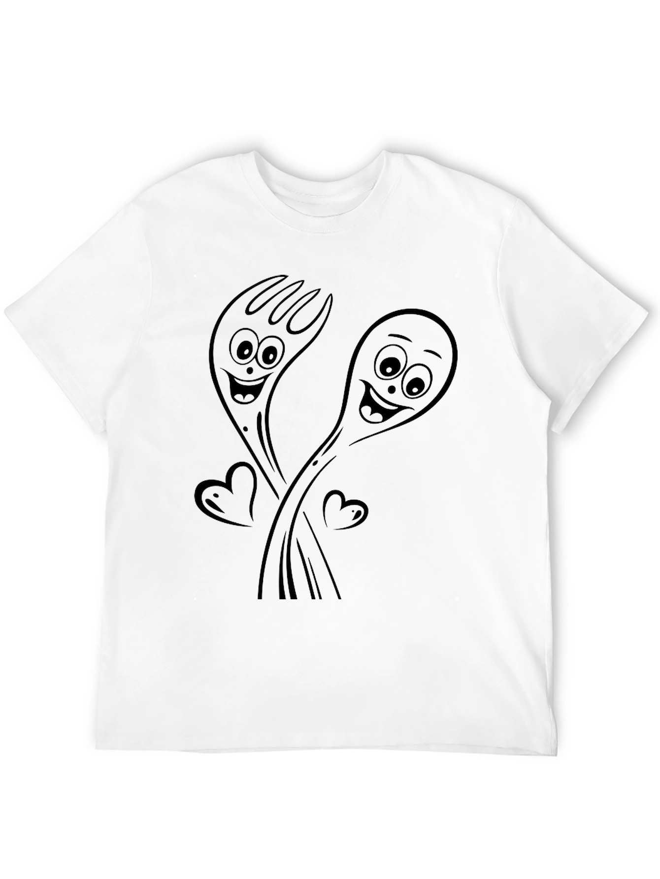 Forky Love T-Shirt - Black Cartoon Graphic Tee