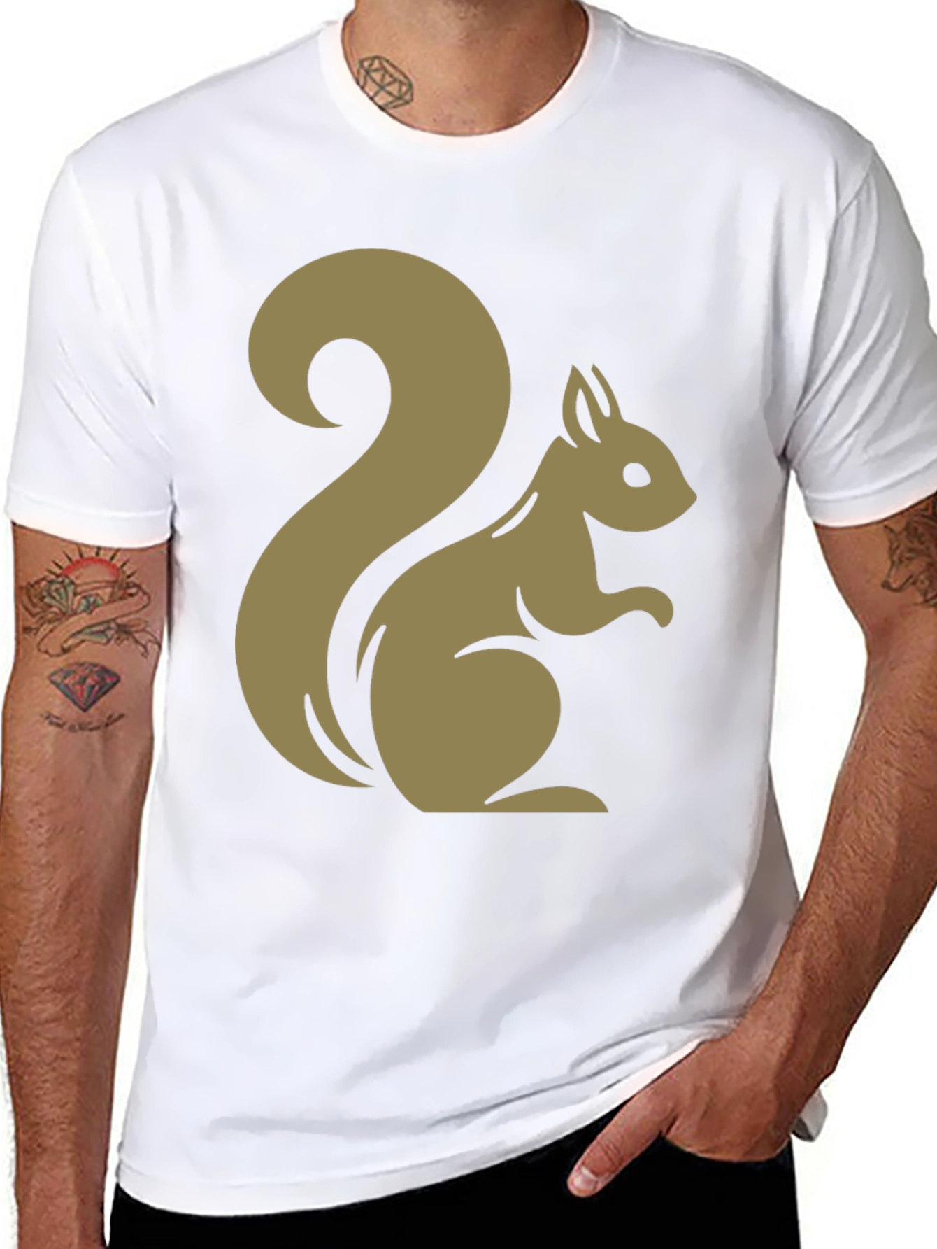 Squirrel Graphic T-Shirt - Classic Crew Neck