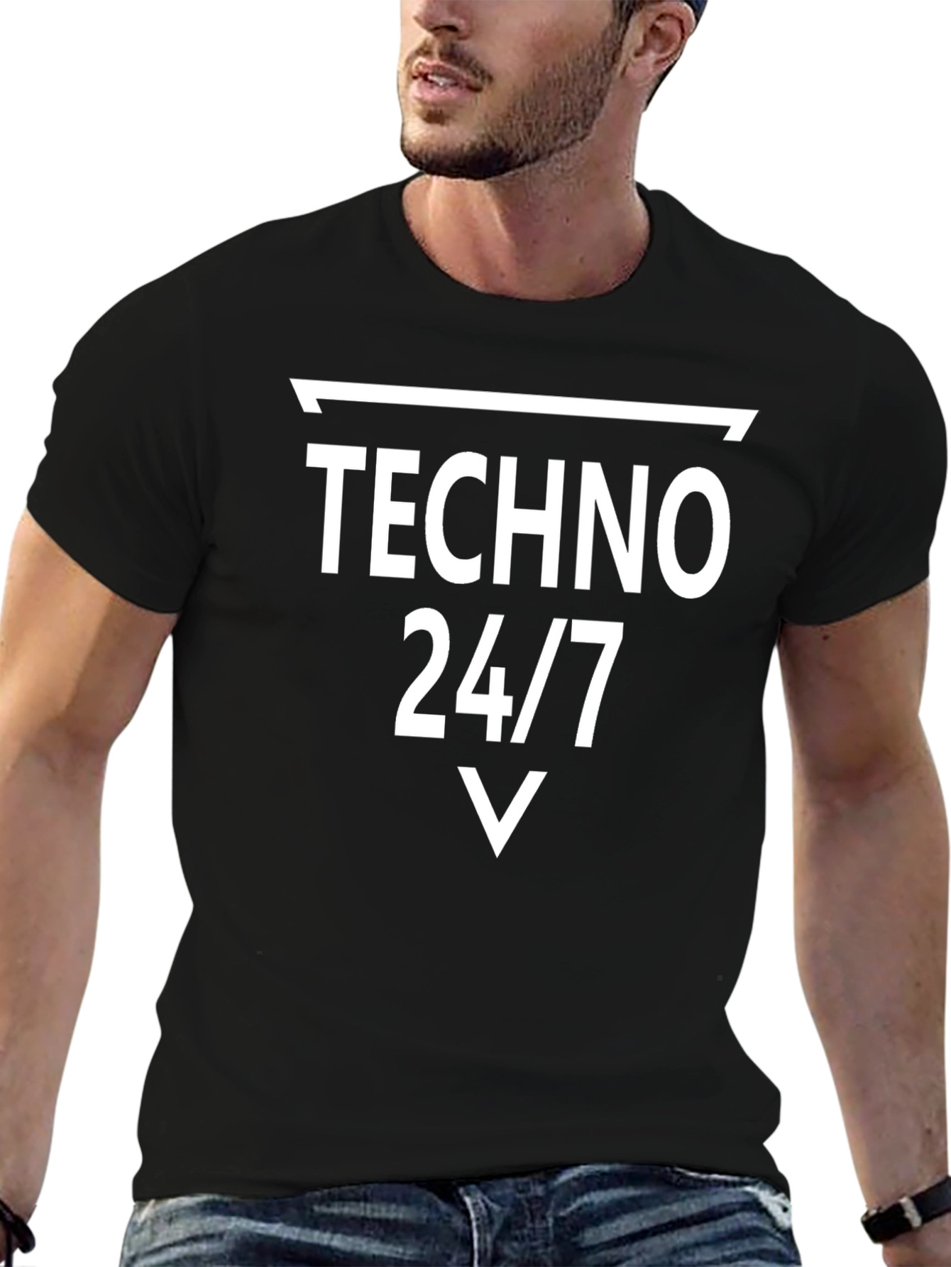 Techno 24/7 Graphic Tee - Music Lovers T-Shirt
