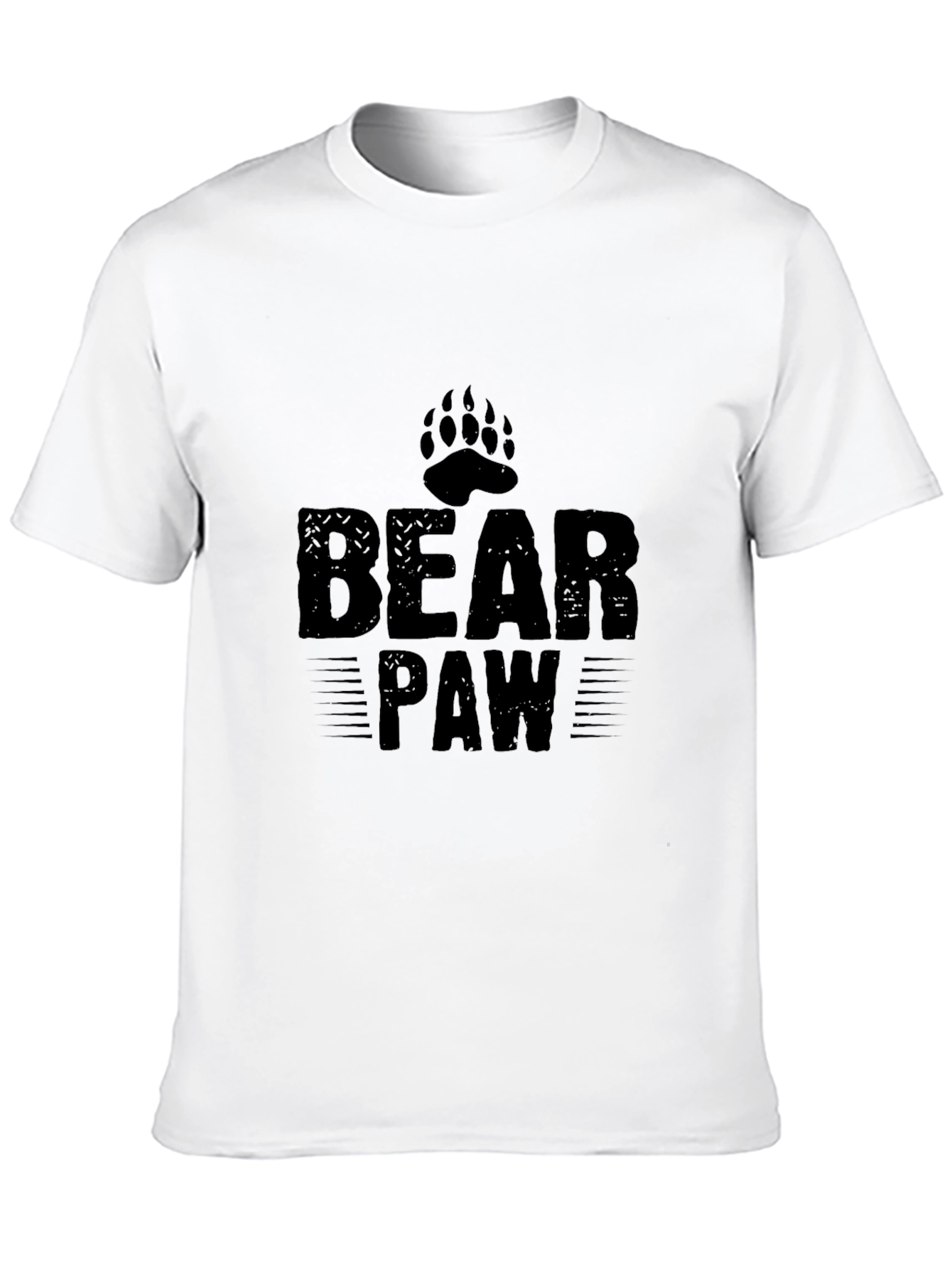 Mens Black Bear Paw Print Graphic T-Shirt