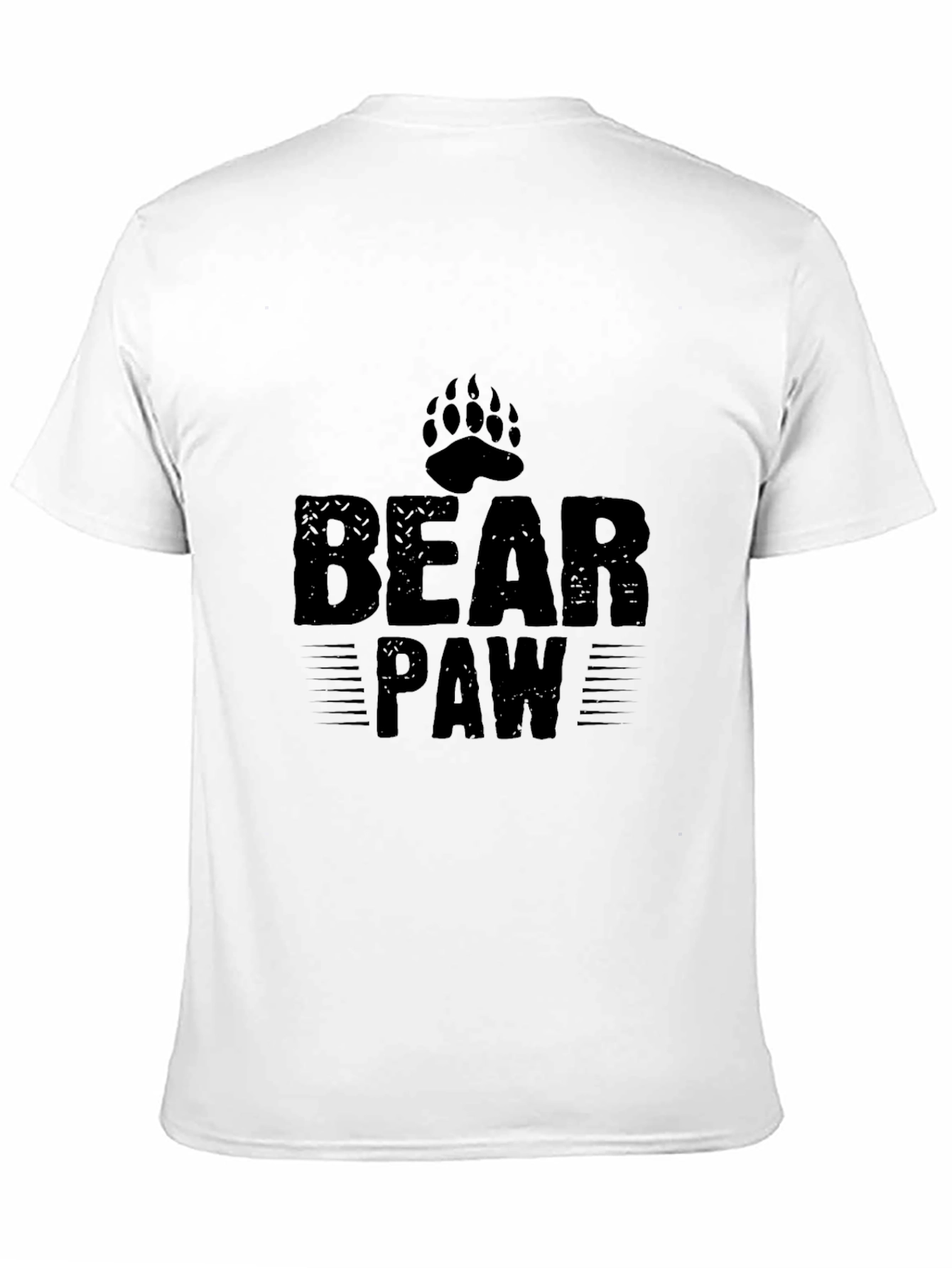 Mens Black Bear Paw Print Graphic T-Shirt