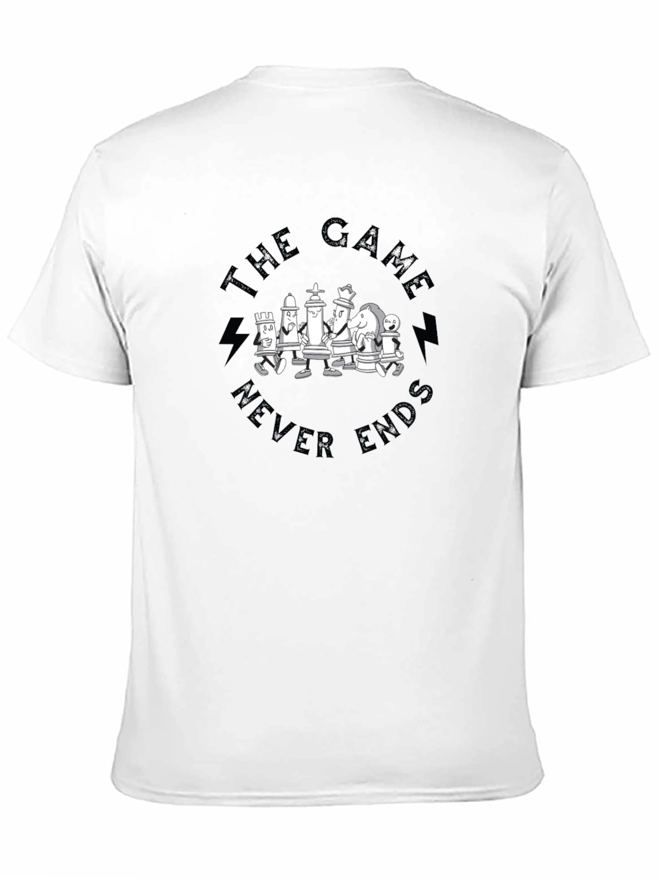 The Game Never Ends Chess T-Shirt